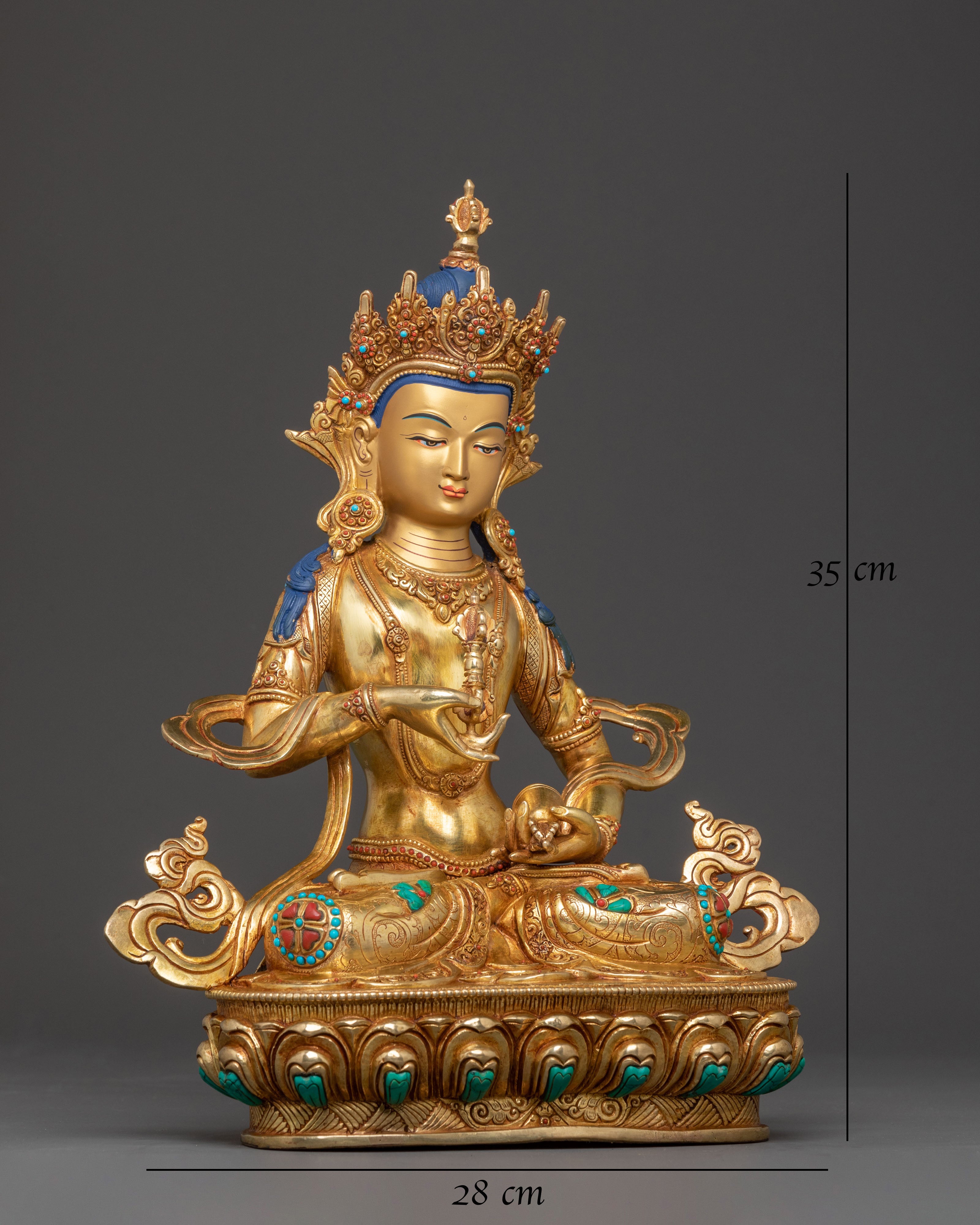 Vajrasattva Statue for Altar Decor – Masterpiece in 24K Gold