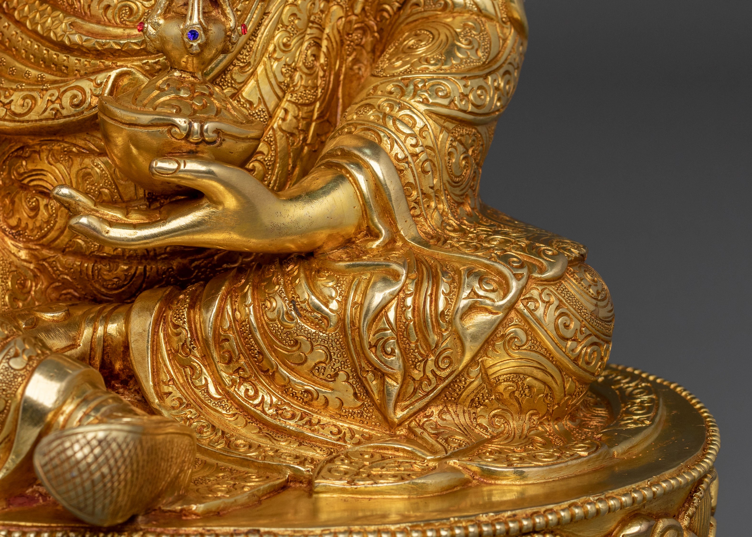 Guru Rinpoche Statue | 24K Gold Gilded Buddhist Master
