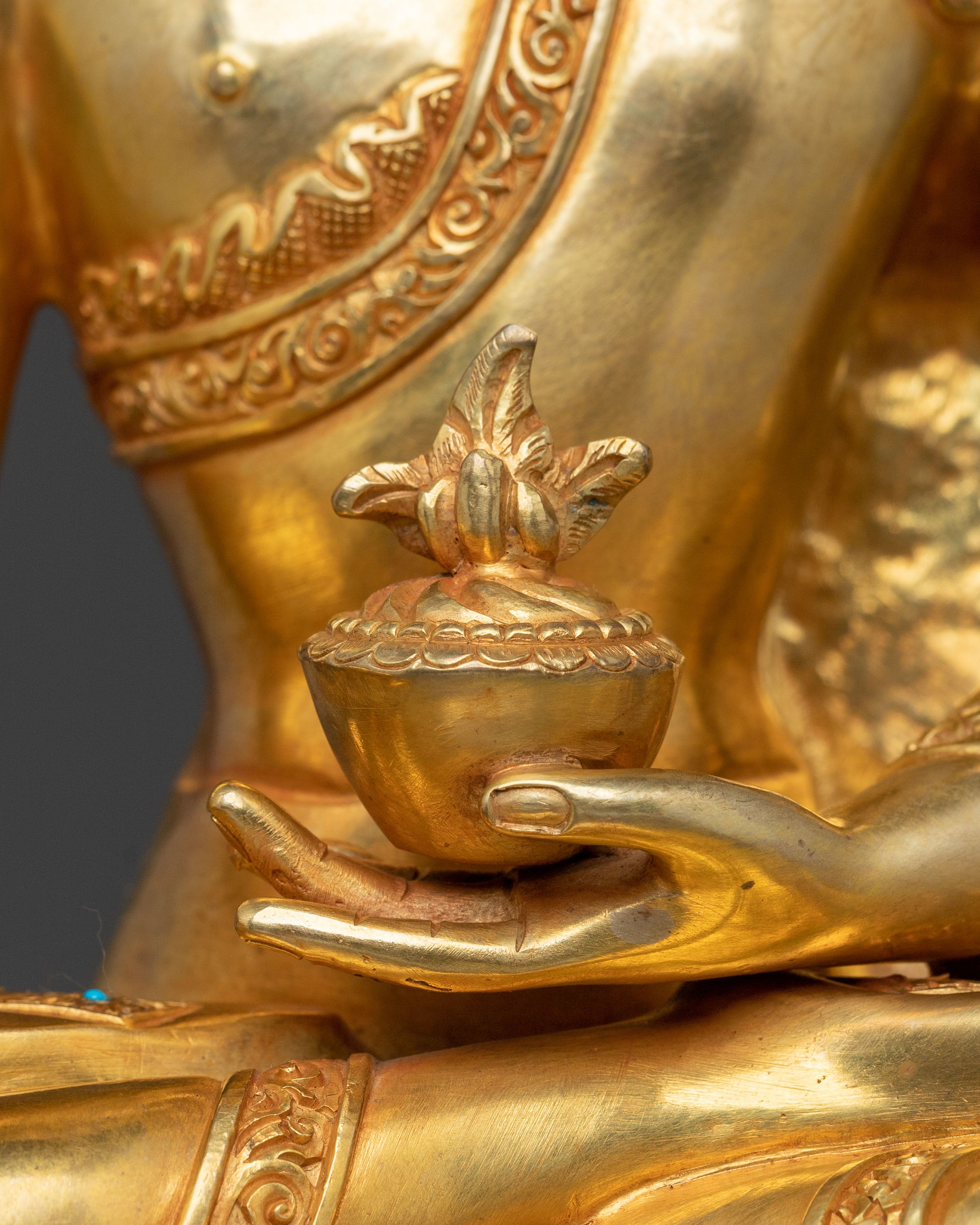 Medicine Buddha Statue | 24k Gold Gilded Serenity