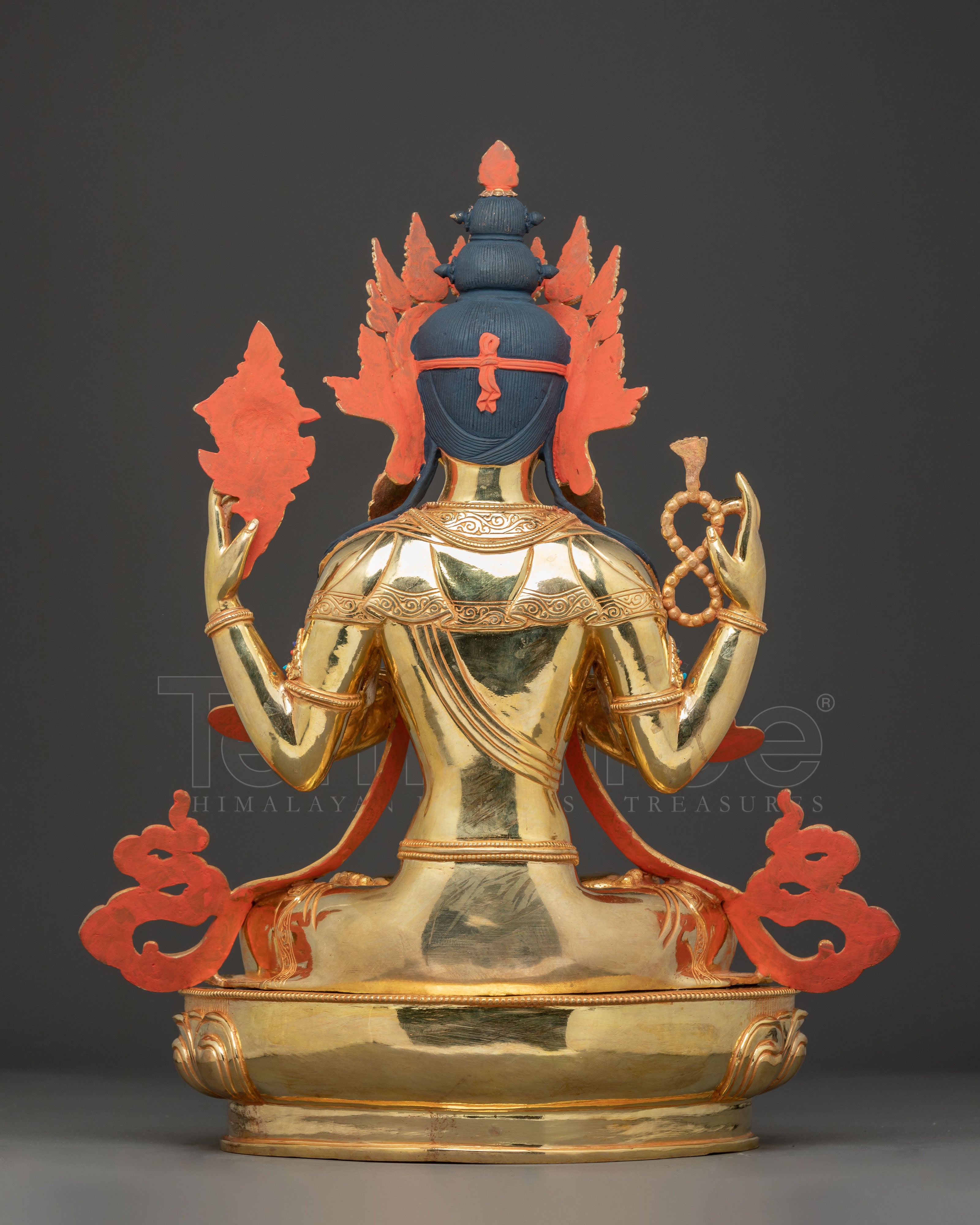 Golden Avalokiteshvara Statue: Bodhisattva of Compassion