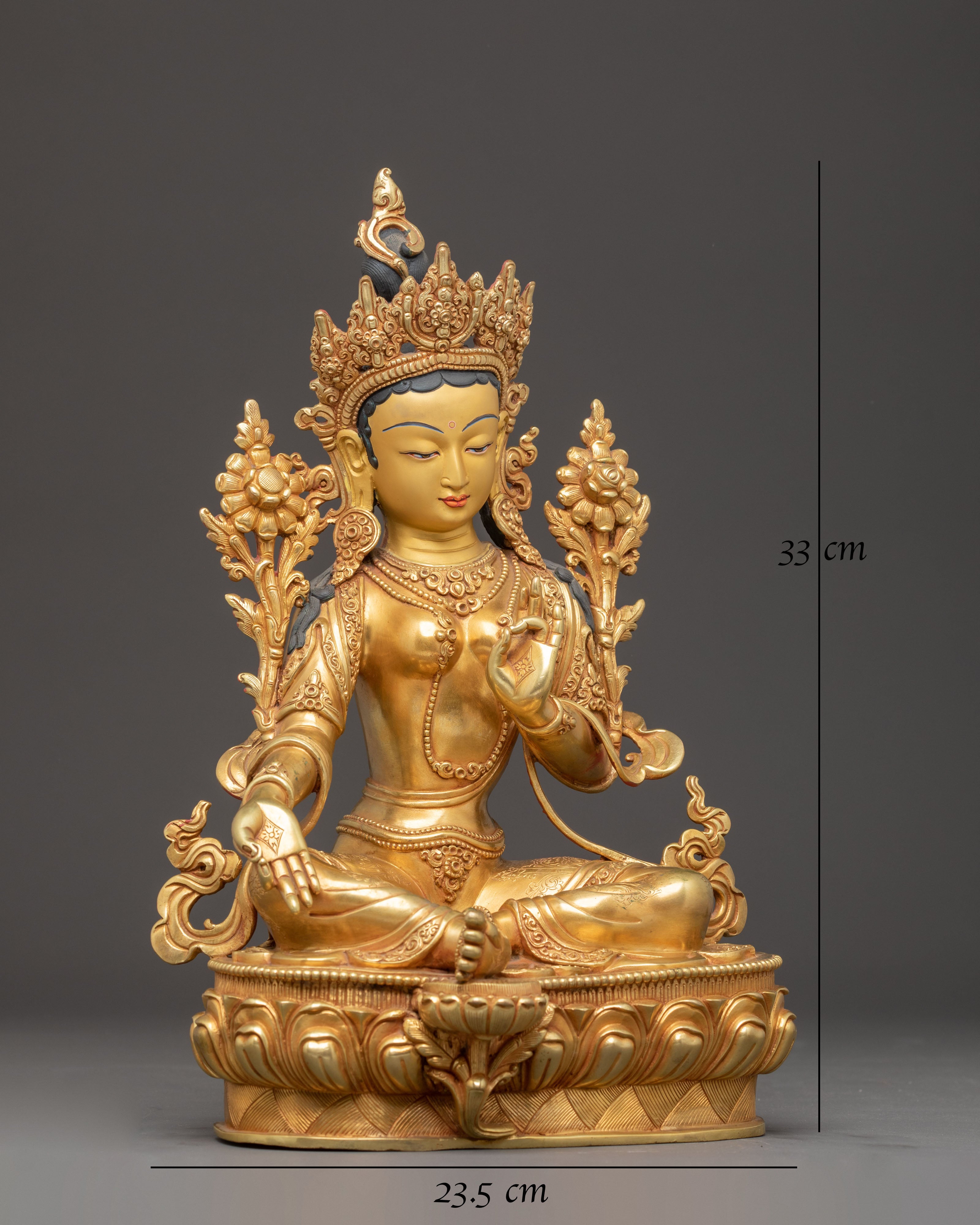 Shyama Tara Golden Statue | Divine Feminine of Compassion