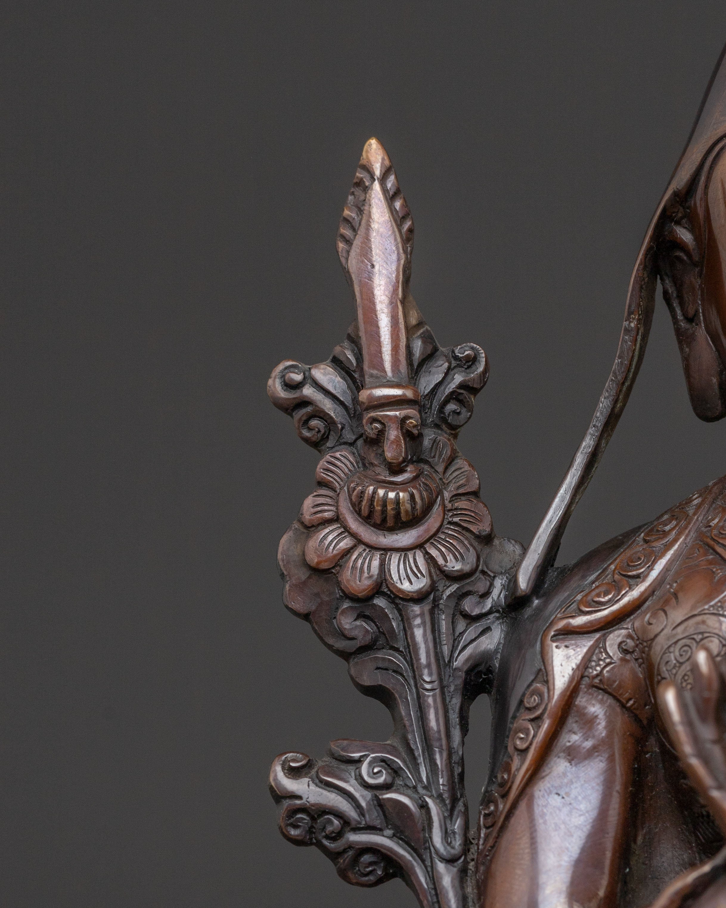 Tsongkhapa with Disciples Oxidized Copper Statue