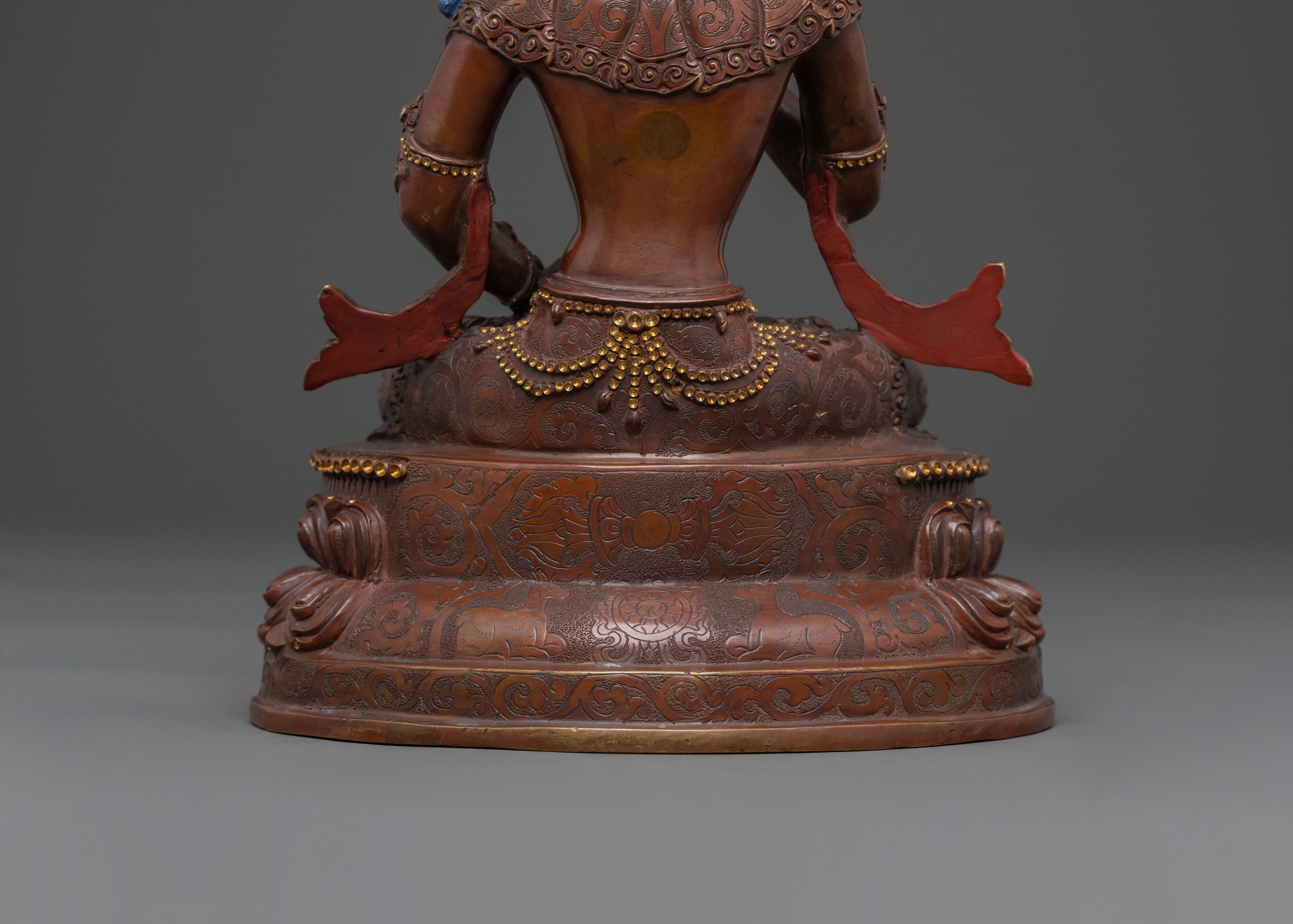 Vajrasattva Handcrafted Golden Statue: Buddha of Purification