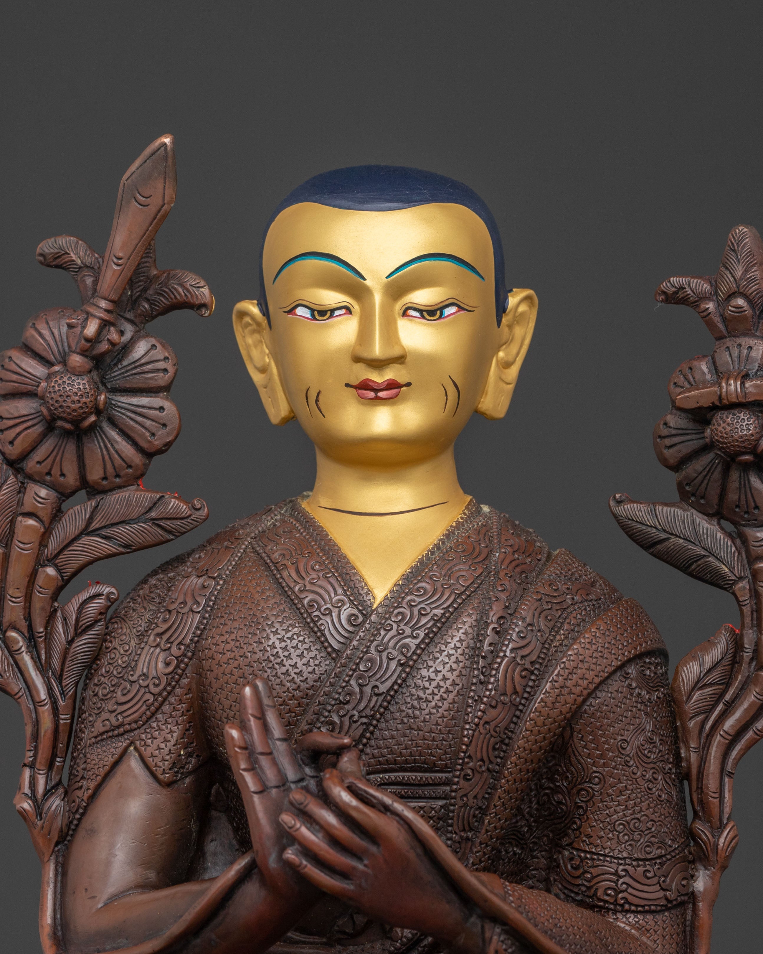 Tsongkhapa Statue Set with Disciples: Altar Home Decor
