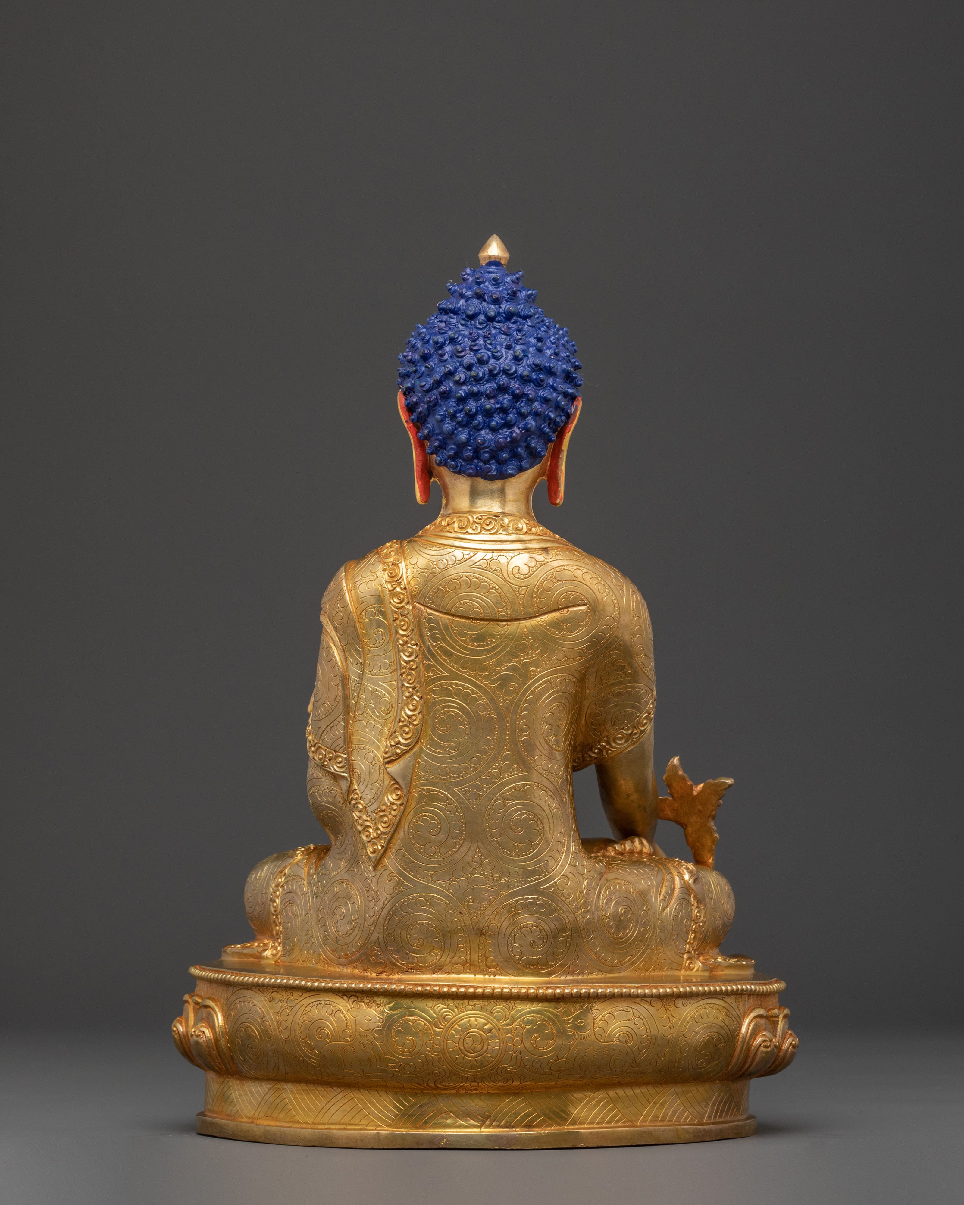 24K Gold Gilded Medicine Buddha Sacred Statue – Healing Radiance