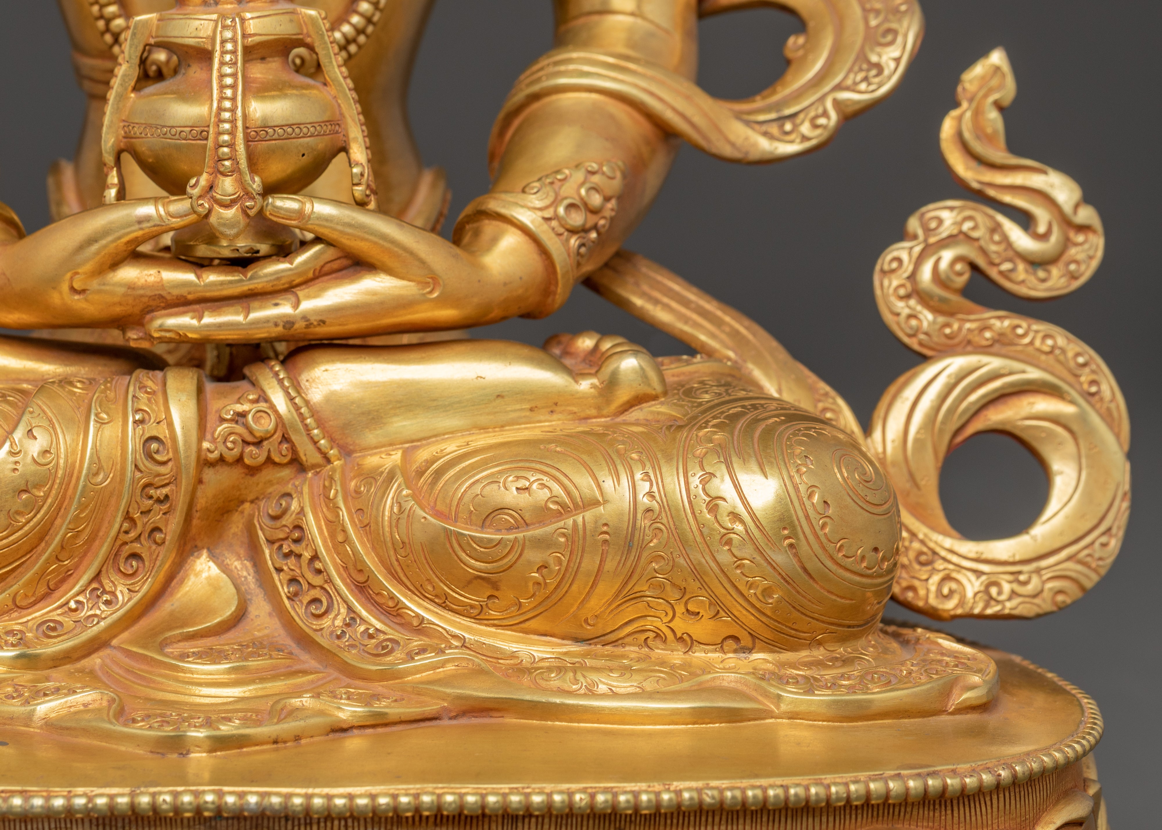 Golden Longevity Buddha Amitayus Statue | Traditional Himalayan Art