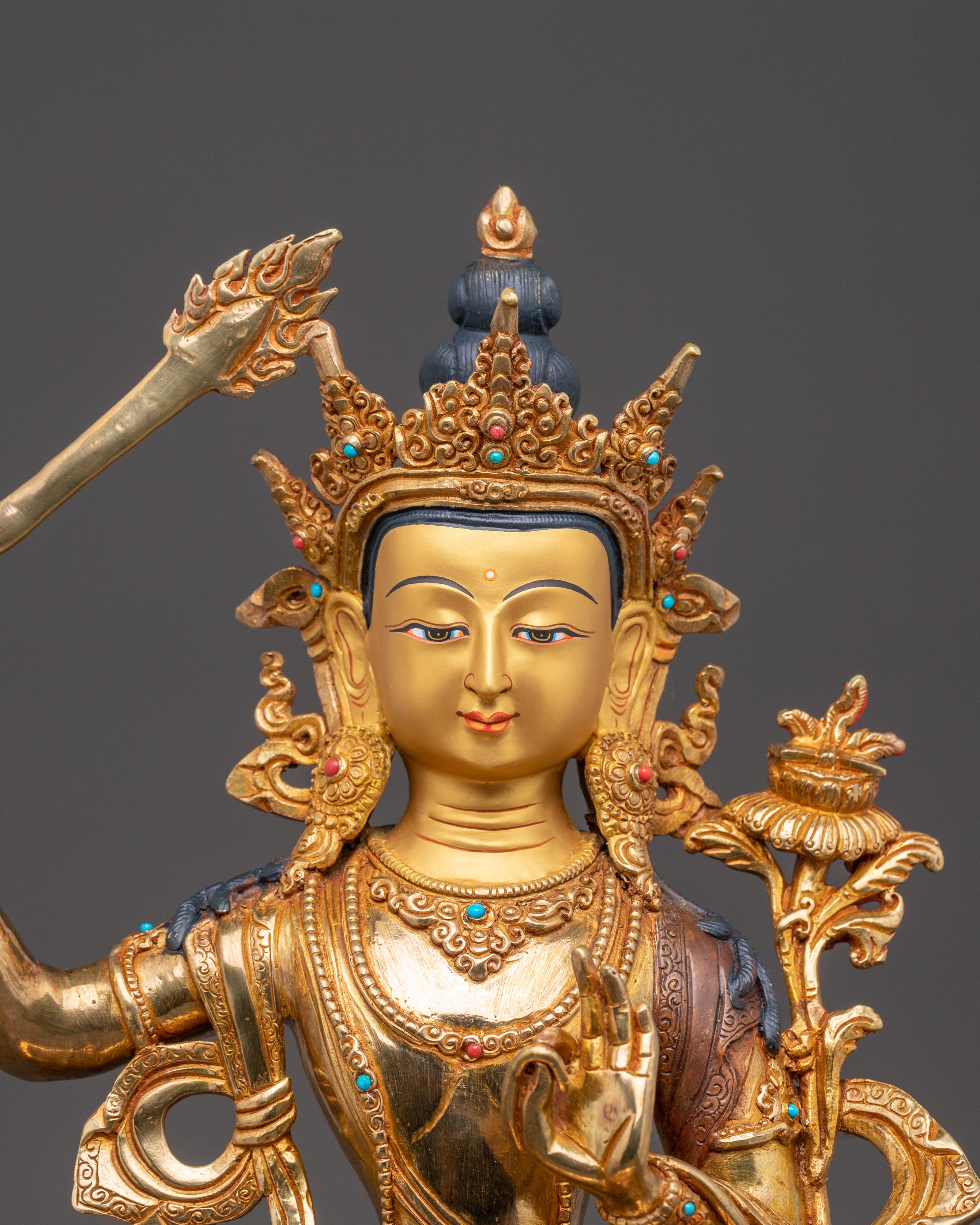 Manjushri Statue: Power and Wisdom Deity | Traditional Artwork
