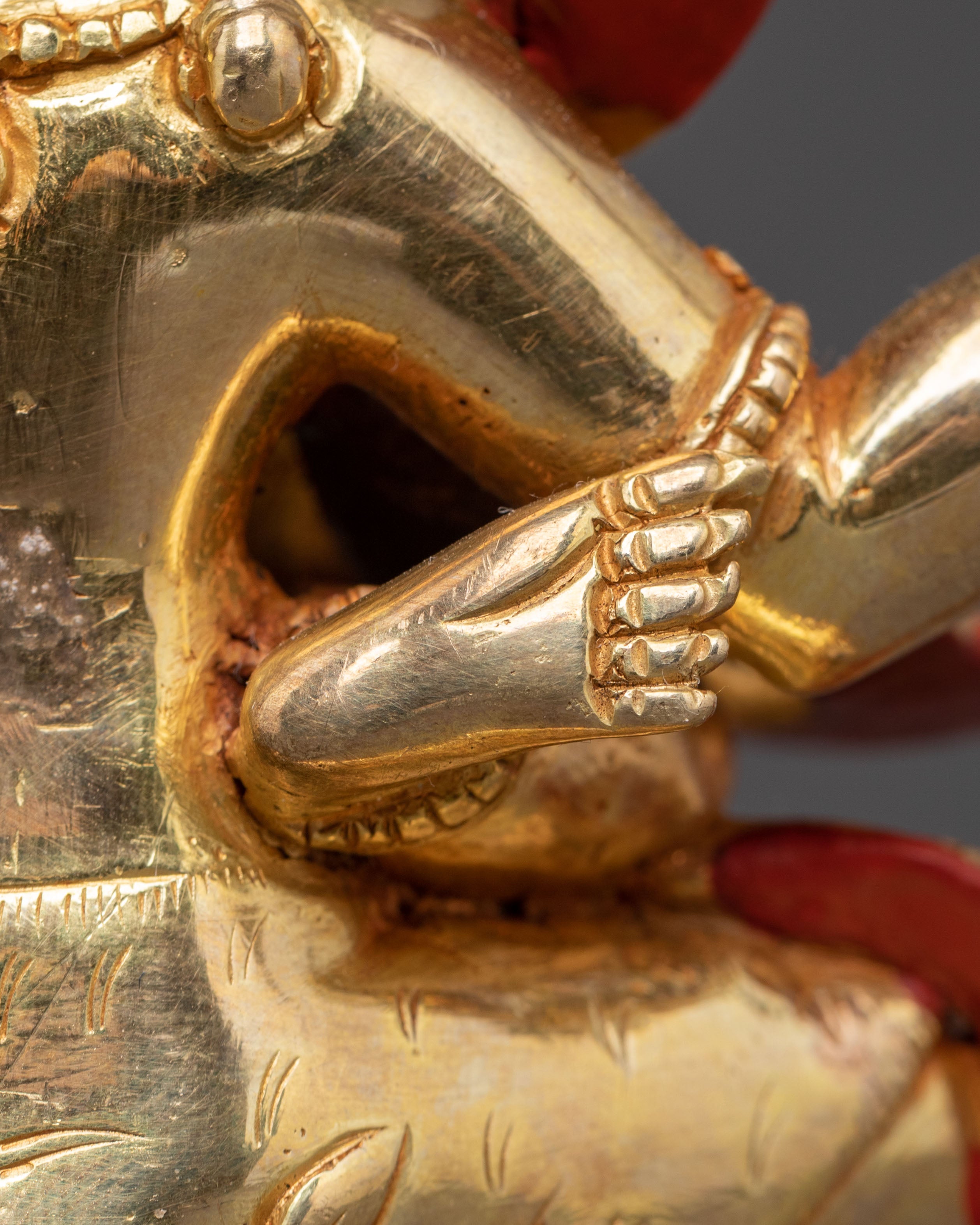 Statue of Seated Four Armed Mahakala | 6.7 Inch Himalayan Art