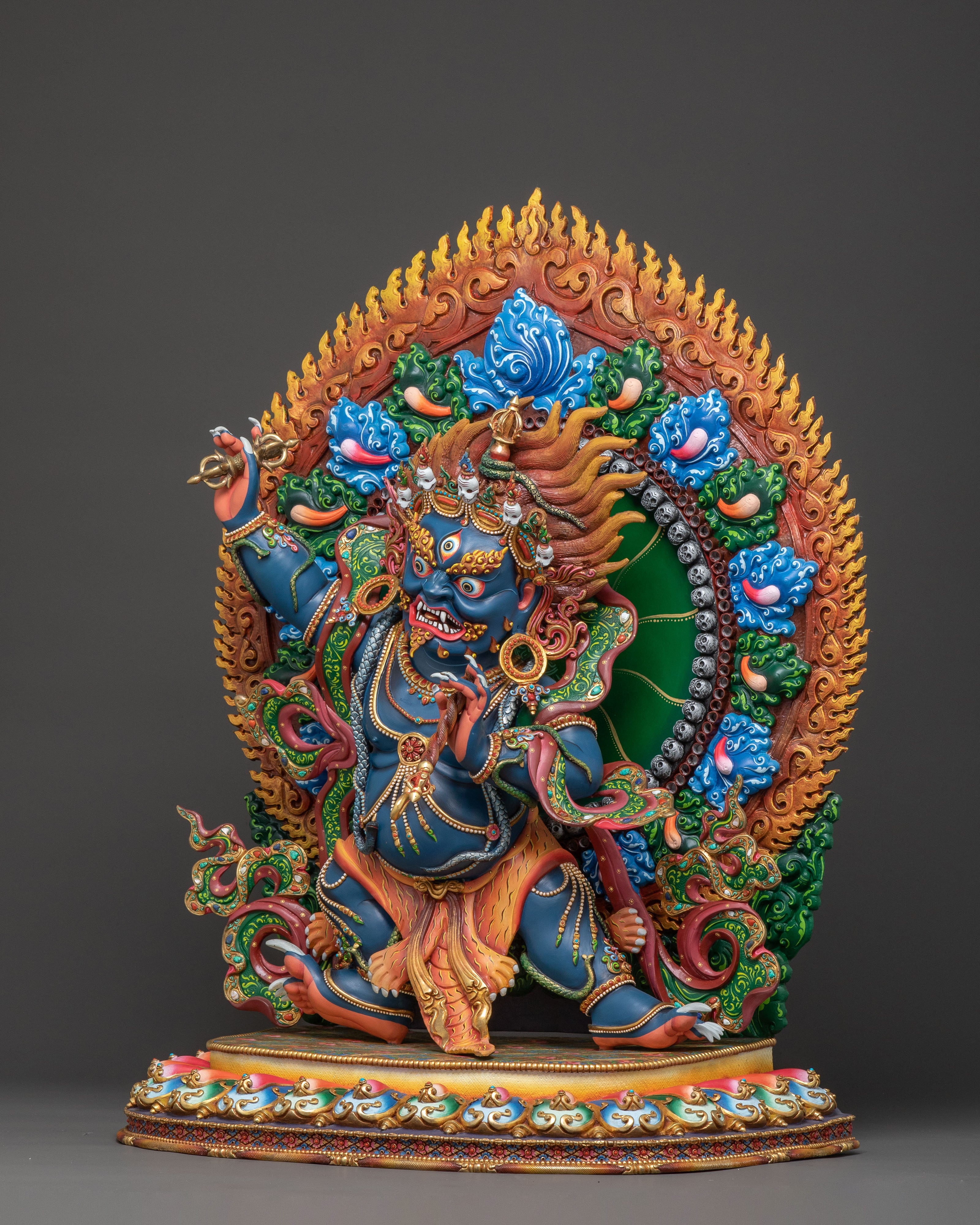 Golden Vajrapani Blessing Statue: Gilded Majesty from Nepal