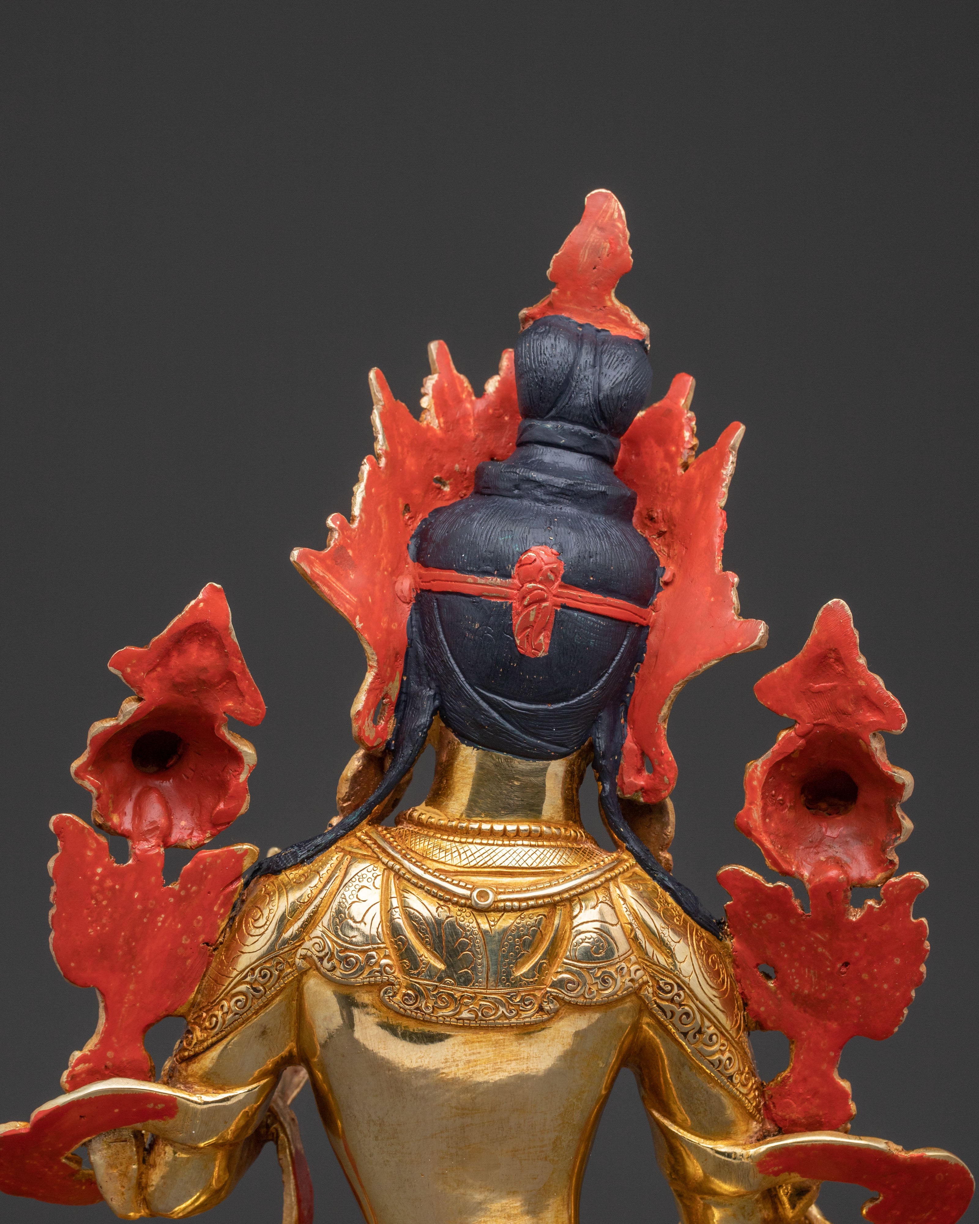 White Tara Healing Statue – Serene Gilded Copper