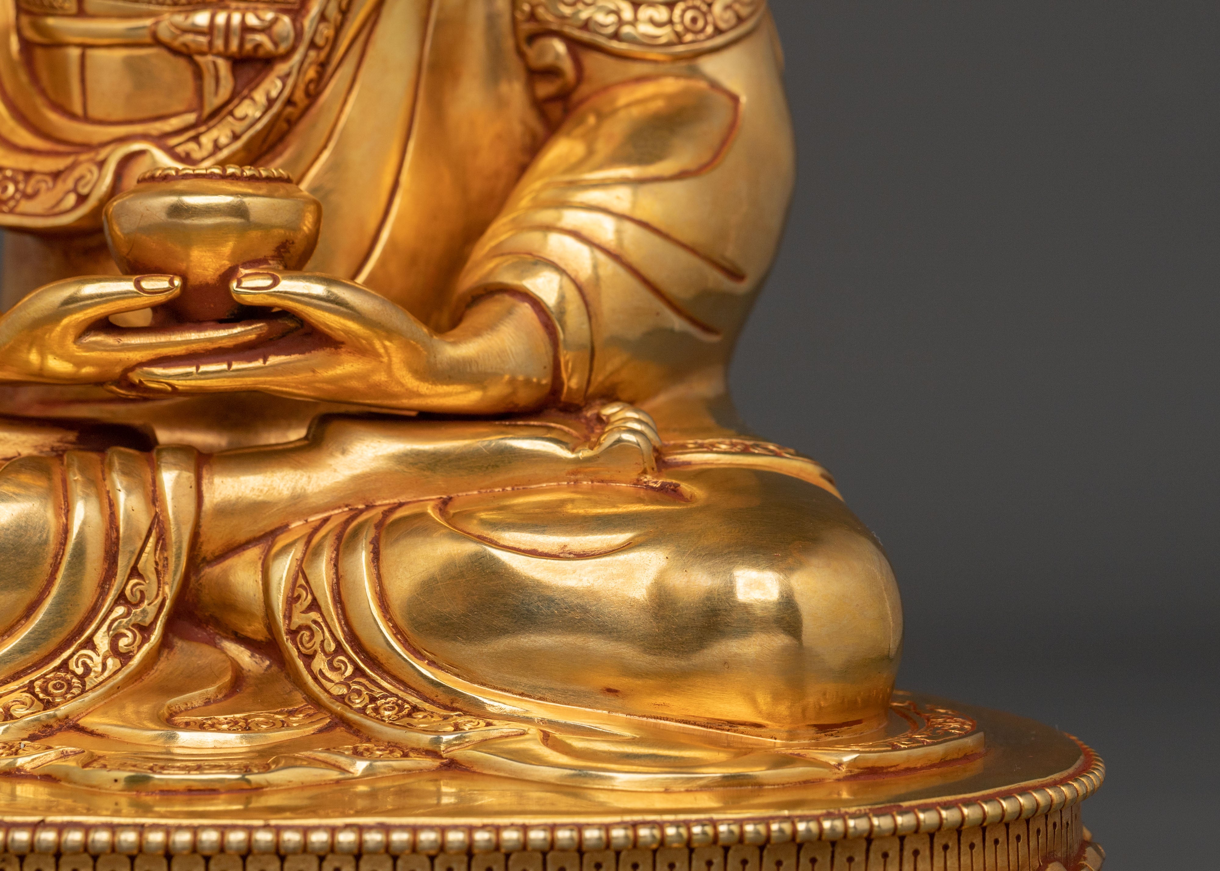 Hand Carved Amitabha Buddha Sacred Statue | Symbol of Infinite Light