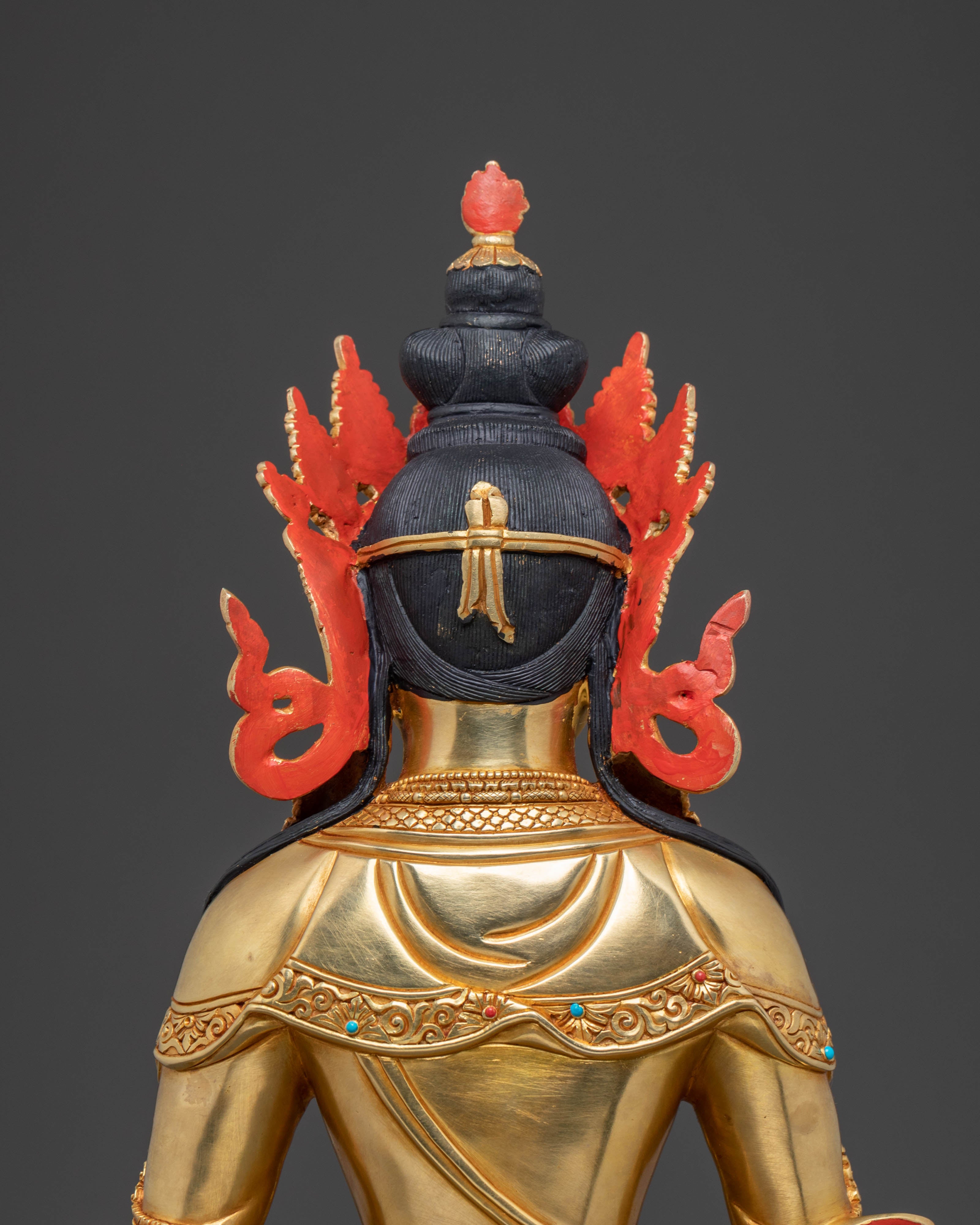 Handcrafted 24K Gold Gilded Amitayus Statue | Symbol of Longevity