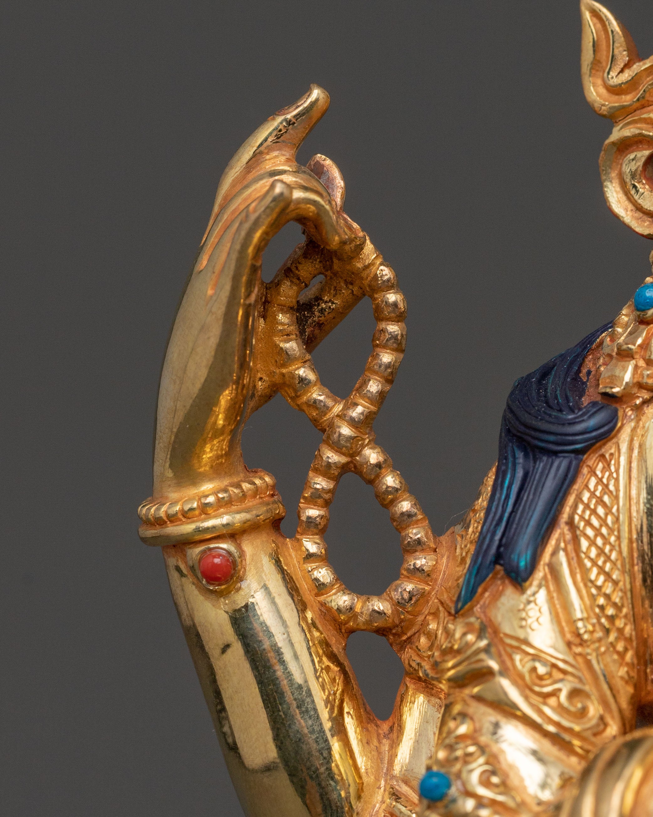 Four Armed Chenrezig Sacred Statue in Shimmering 24K Gold