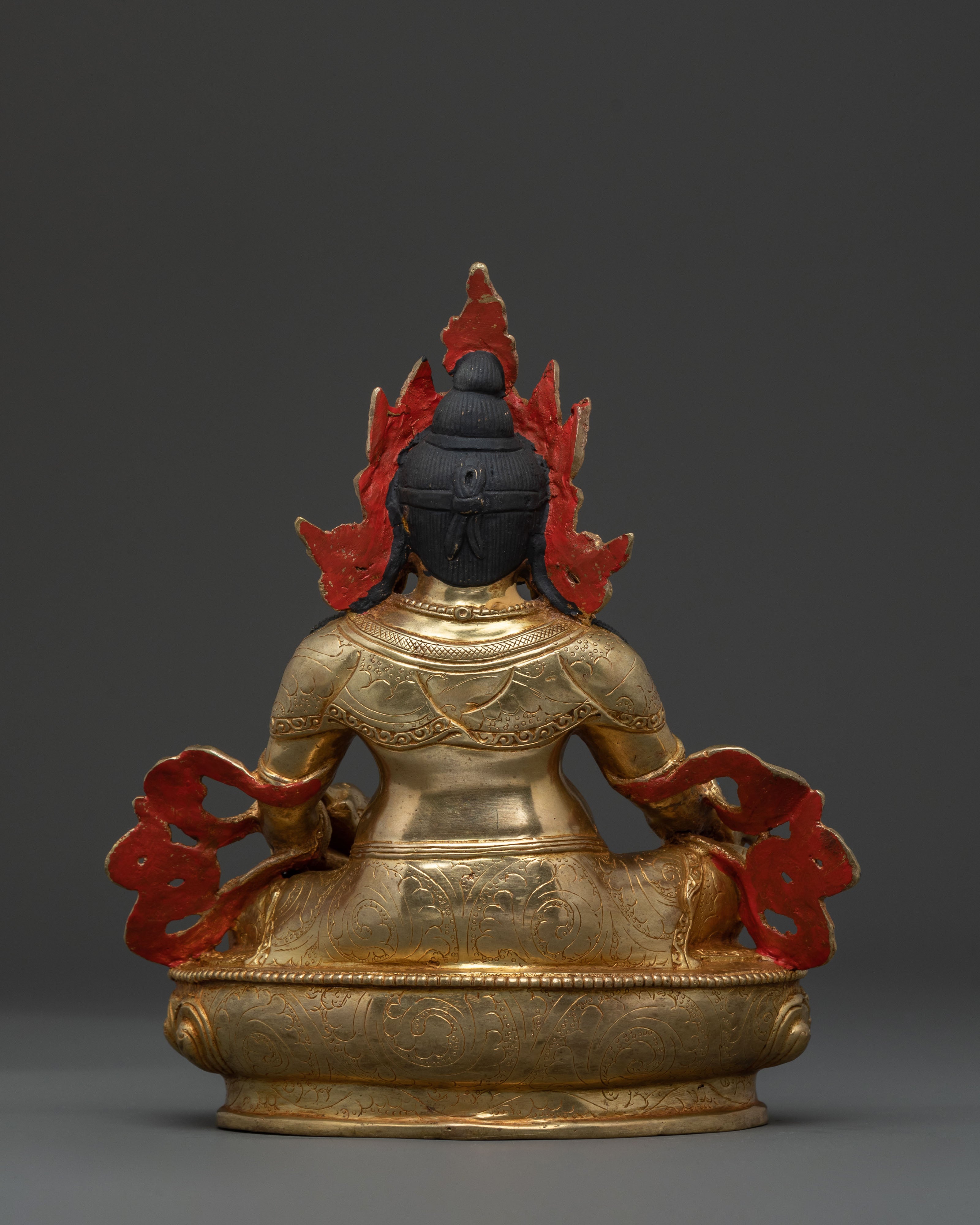 Guardian of Prosperity Dzambhala Statue, Gold Gilded
