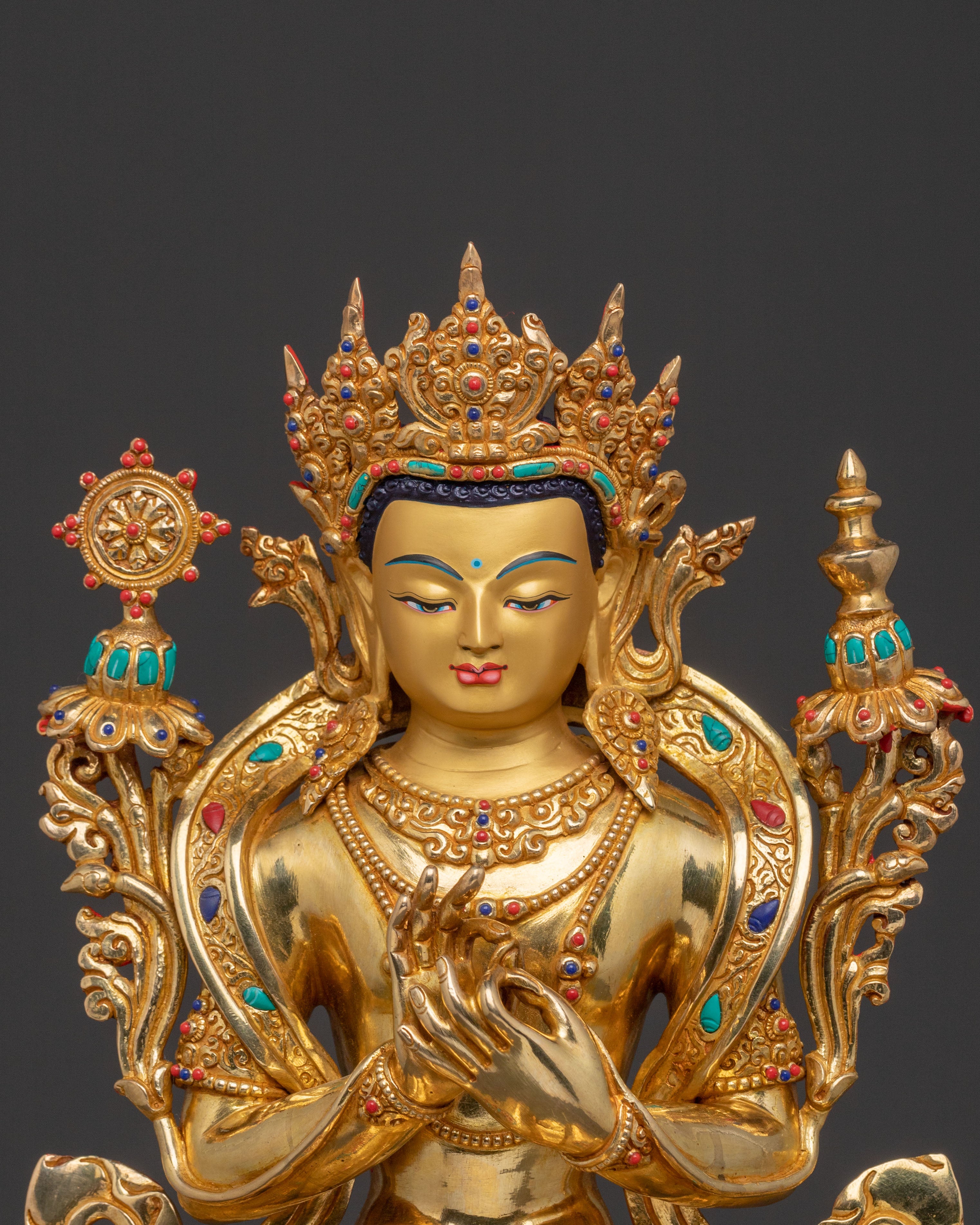 Maitreya Buddha Golden Statue | Compassionate Figure