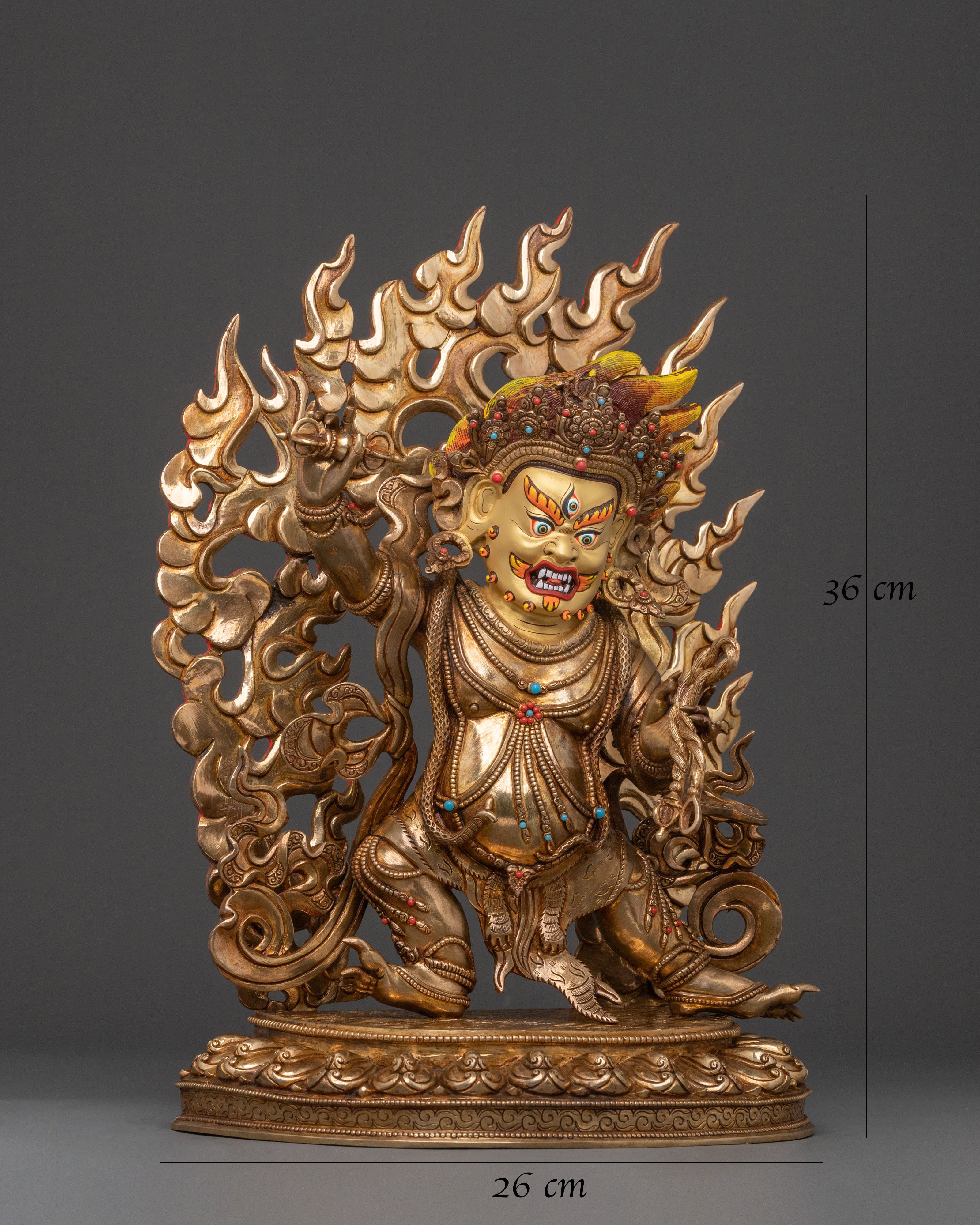 Vajrapani Statue: 24K Gold Gilded Sacred Bodhisattva