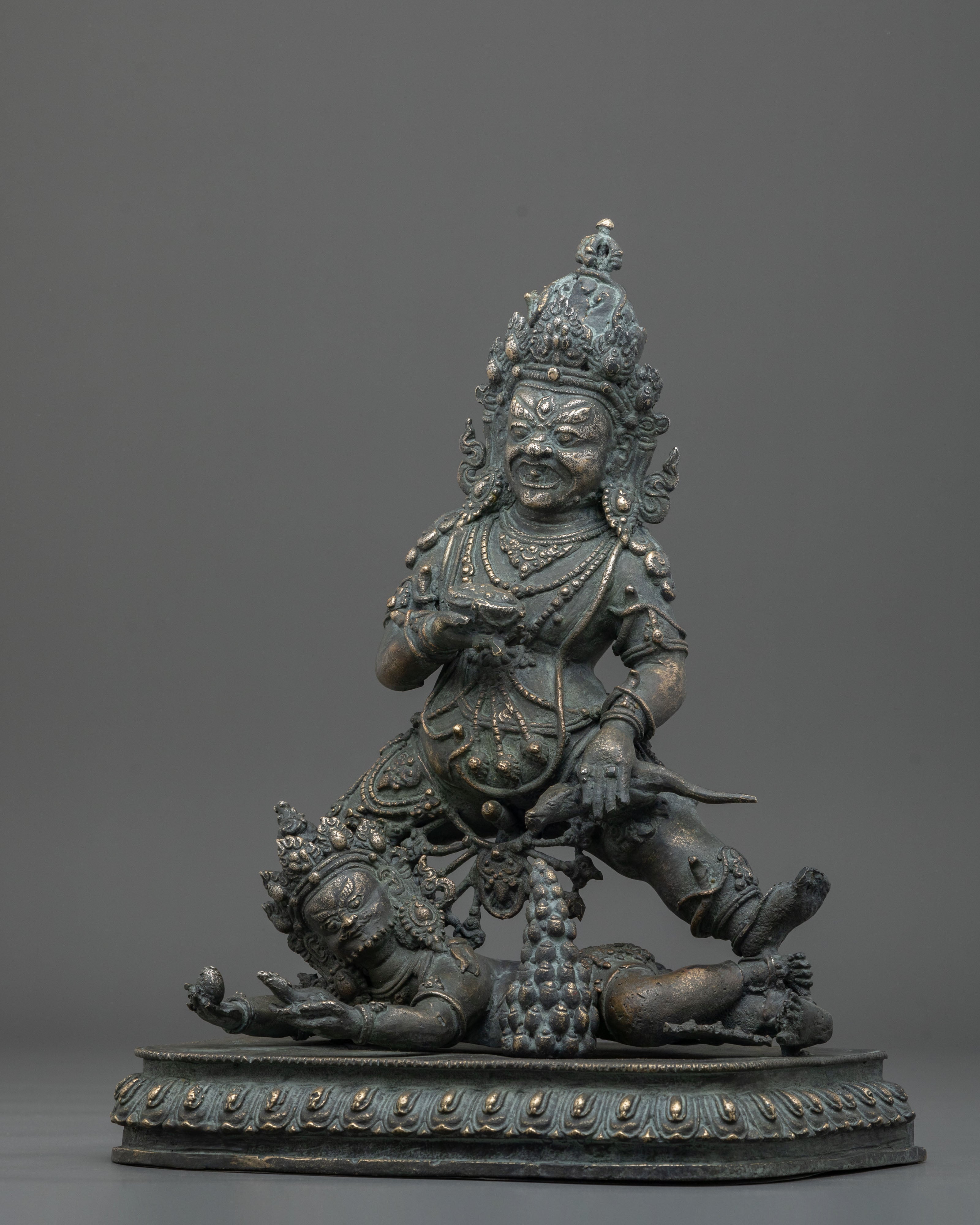 Black Dzambhala Figurine with Antique Finish