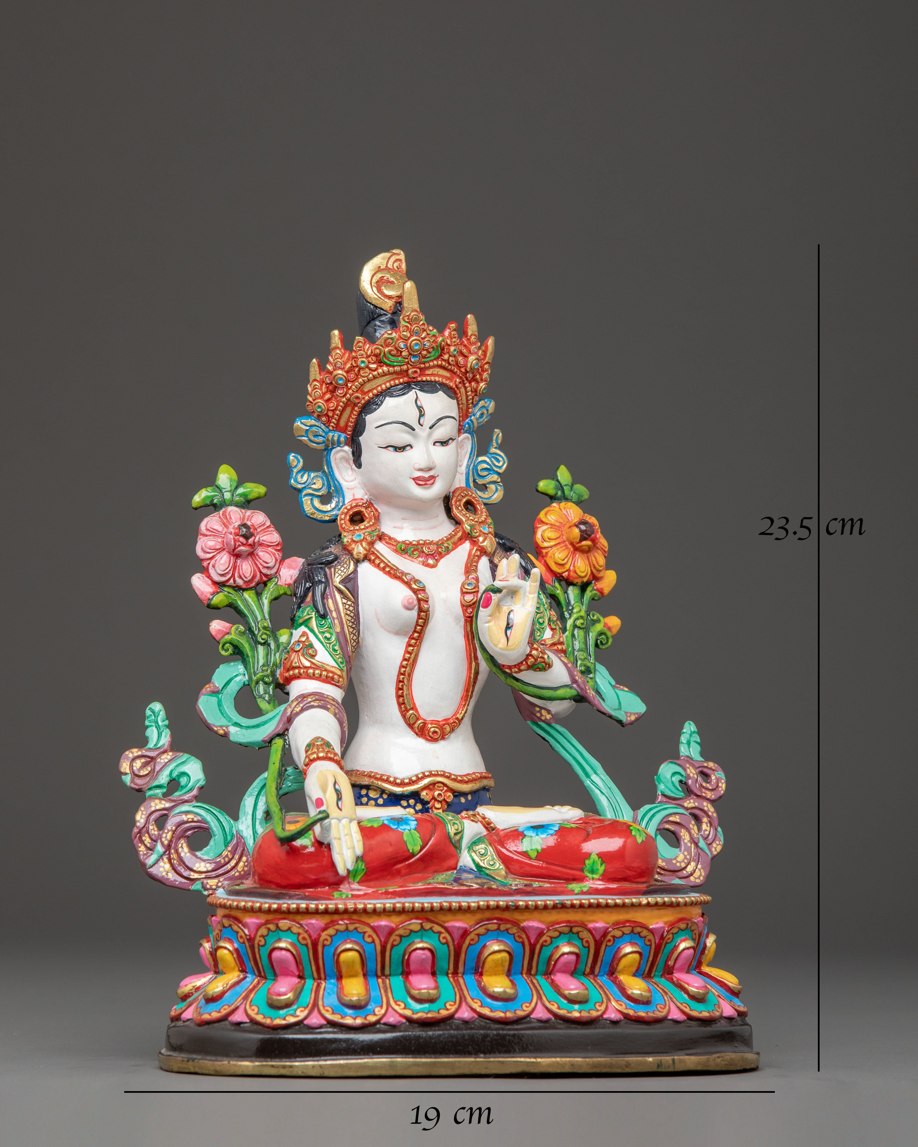 White Tara Golden Buddhist Statue
