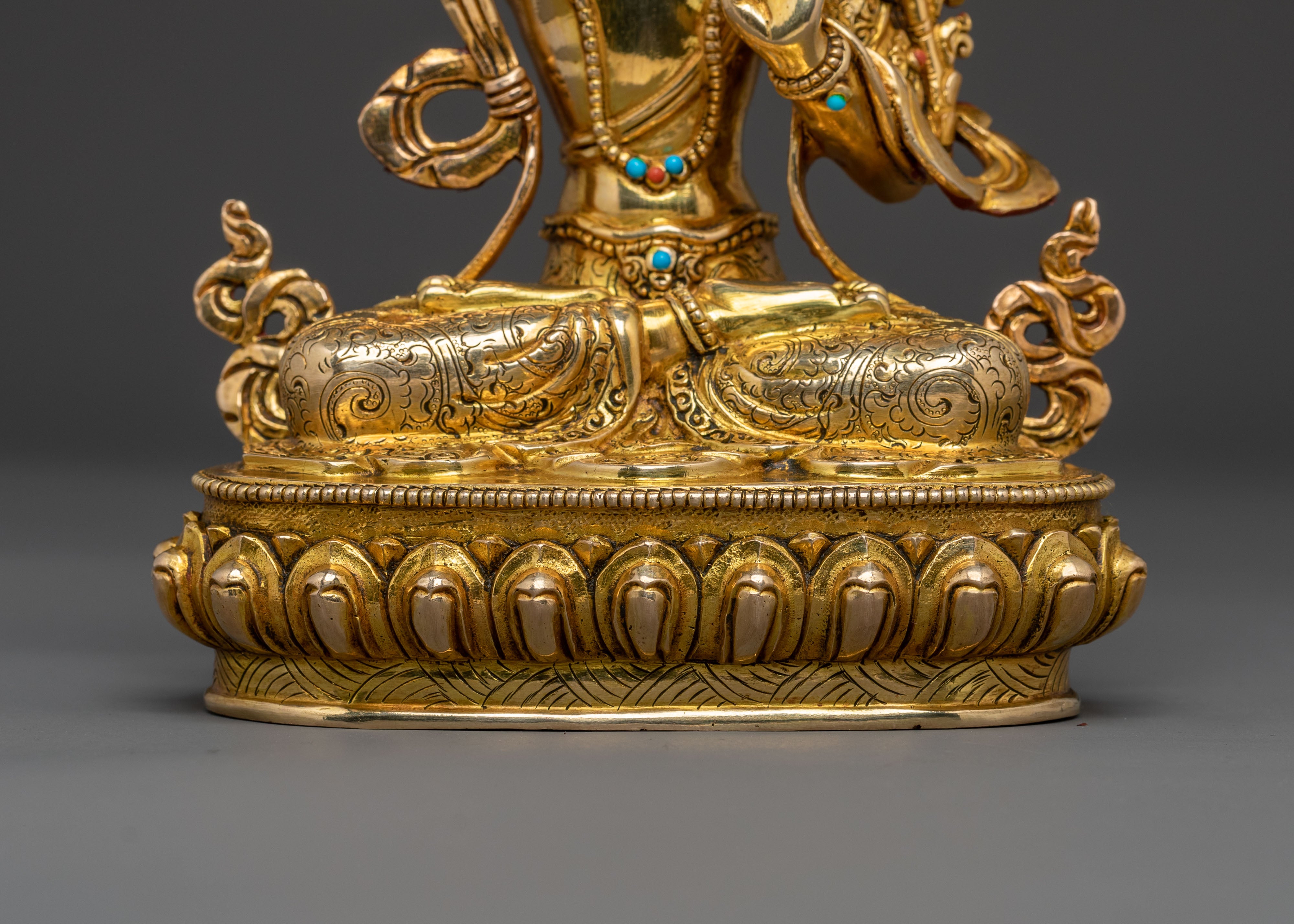 Manjushri Golden Statue | Sacred Home Decor