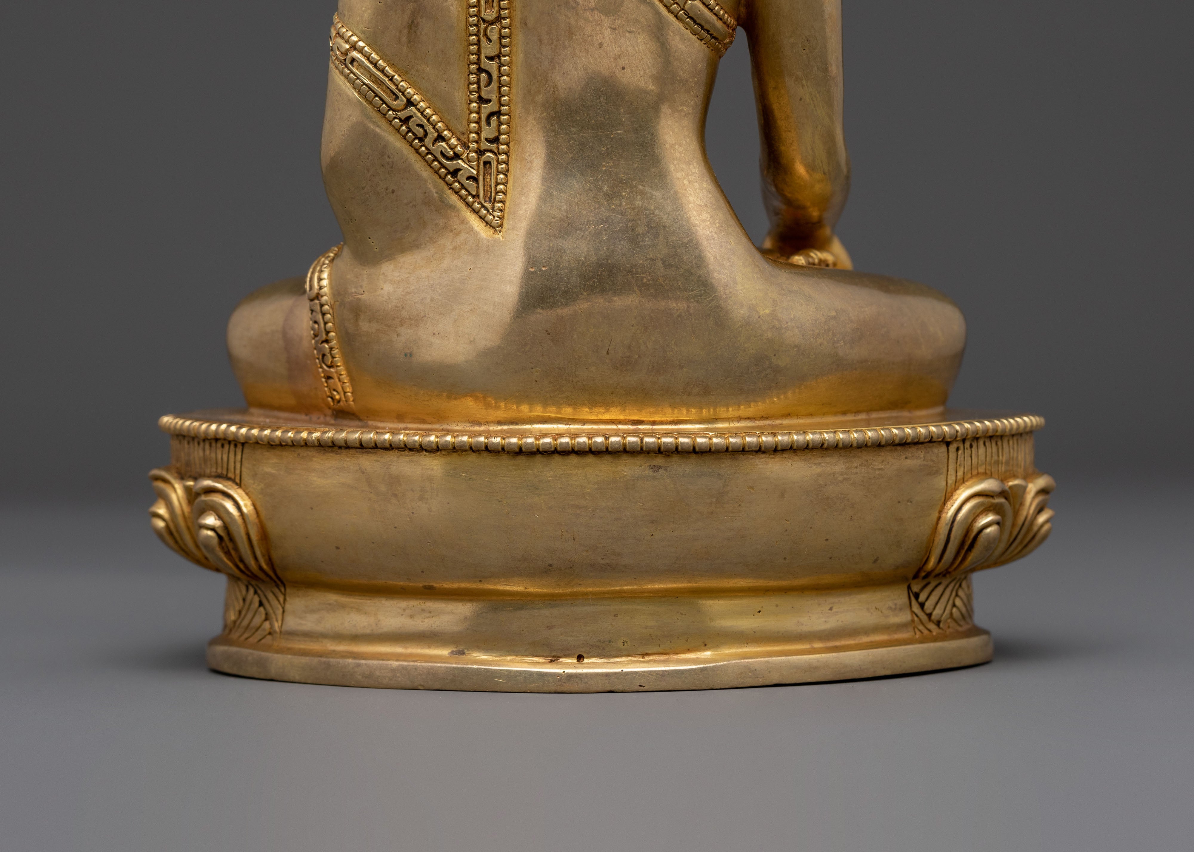 24K Gold Gilded Shakyamuni Buddha Statue: Home Decor