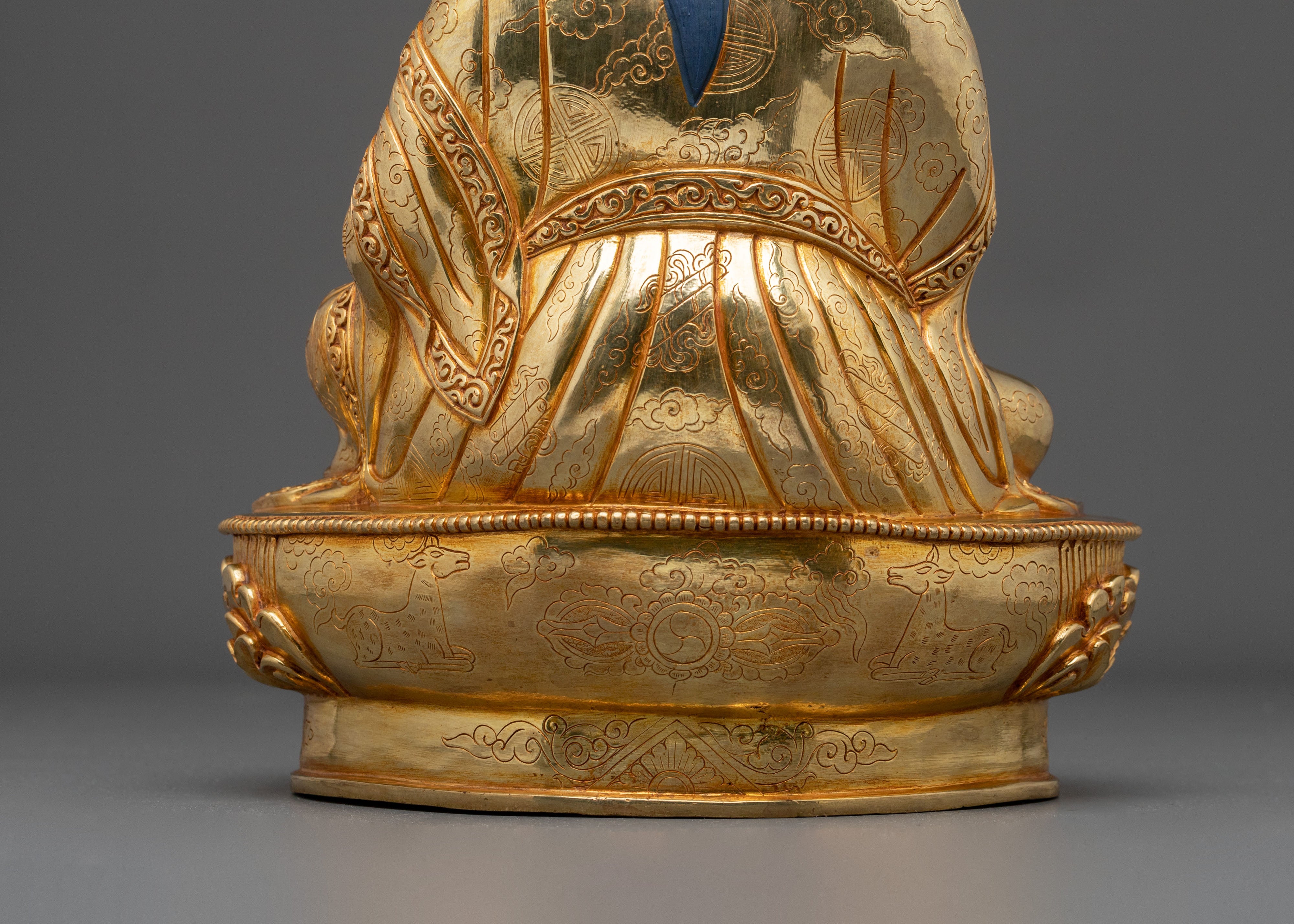Tibetan Guru Norla Buddhist Sculpture with Antique Finish