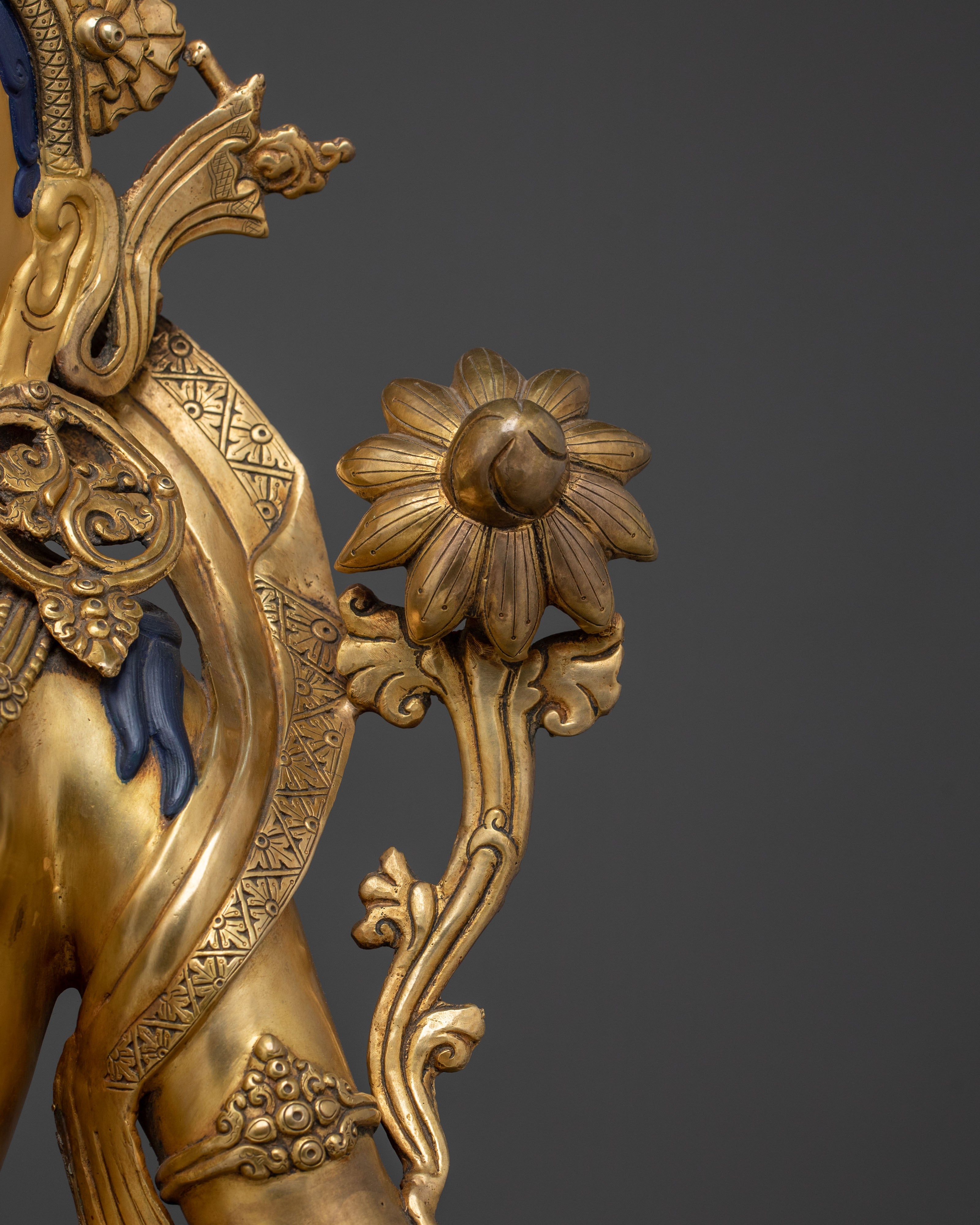 Exquisite Standing Tara Statue | 24K Gold Gilded