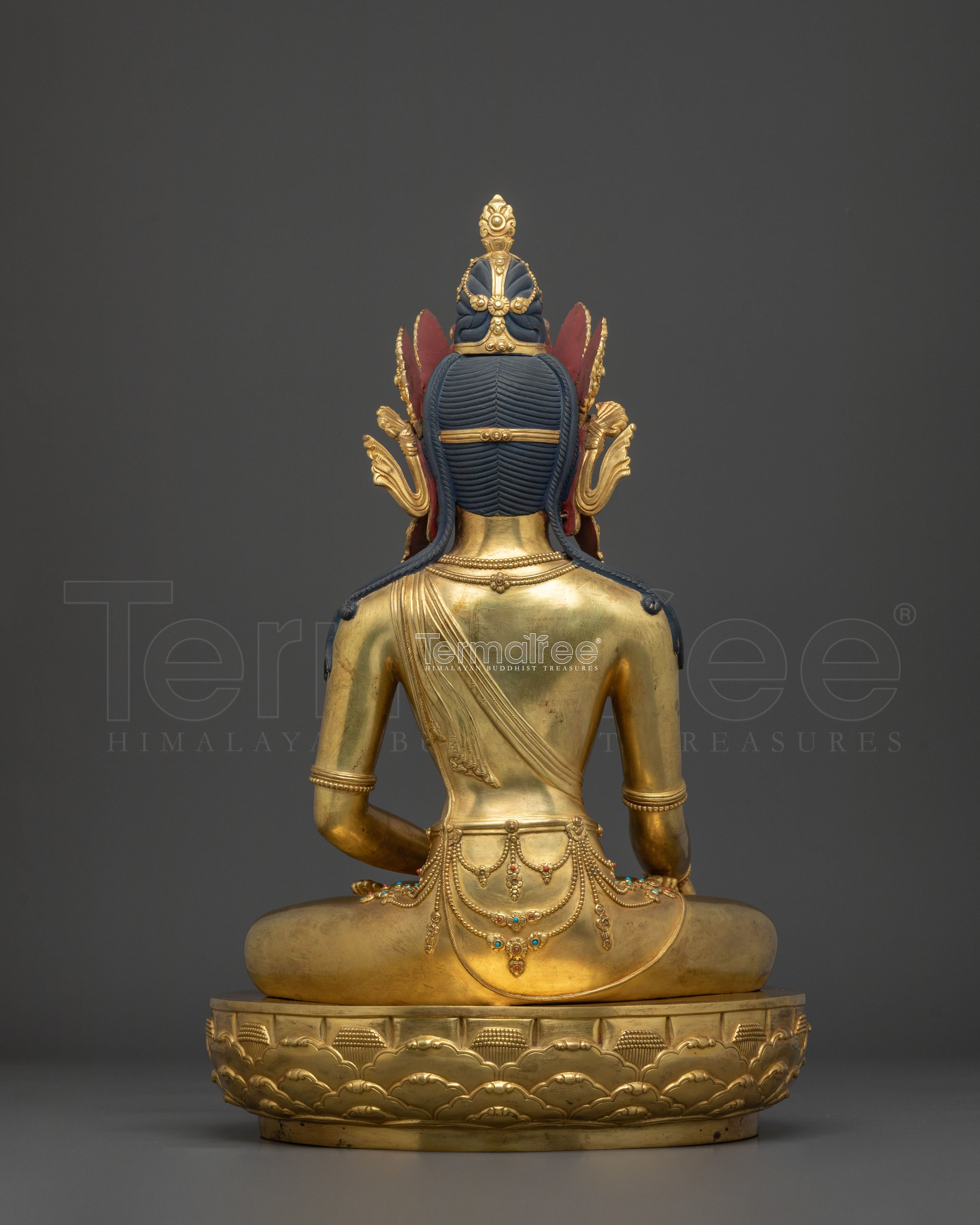 Traditional Himalayan Crown Shakyamuni Buddha Figure