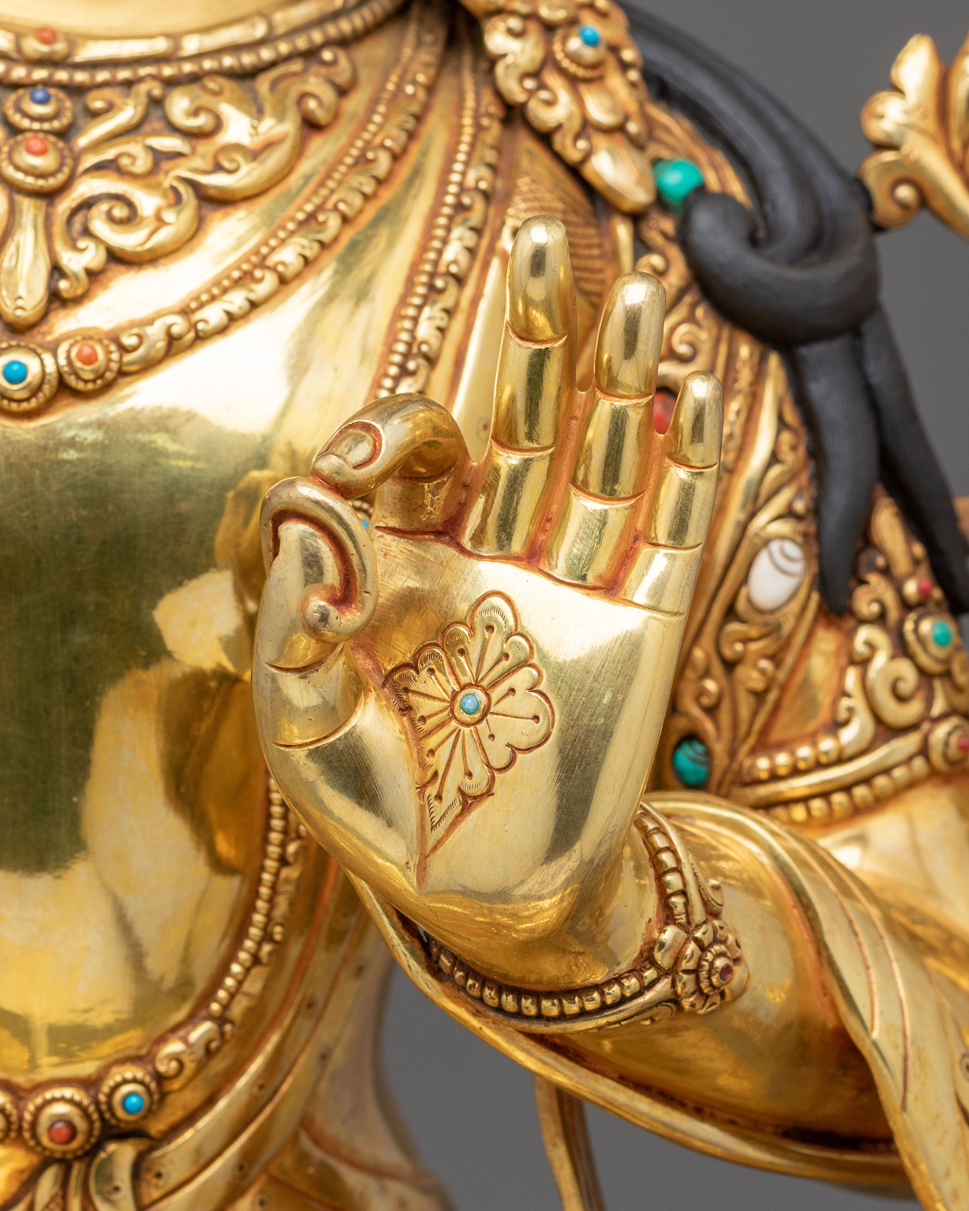 Hand-Carved Manjughoṣa Statue | Copper Sculpture