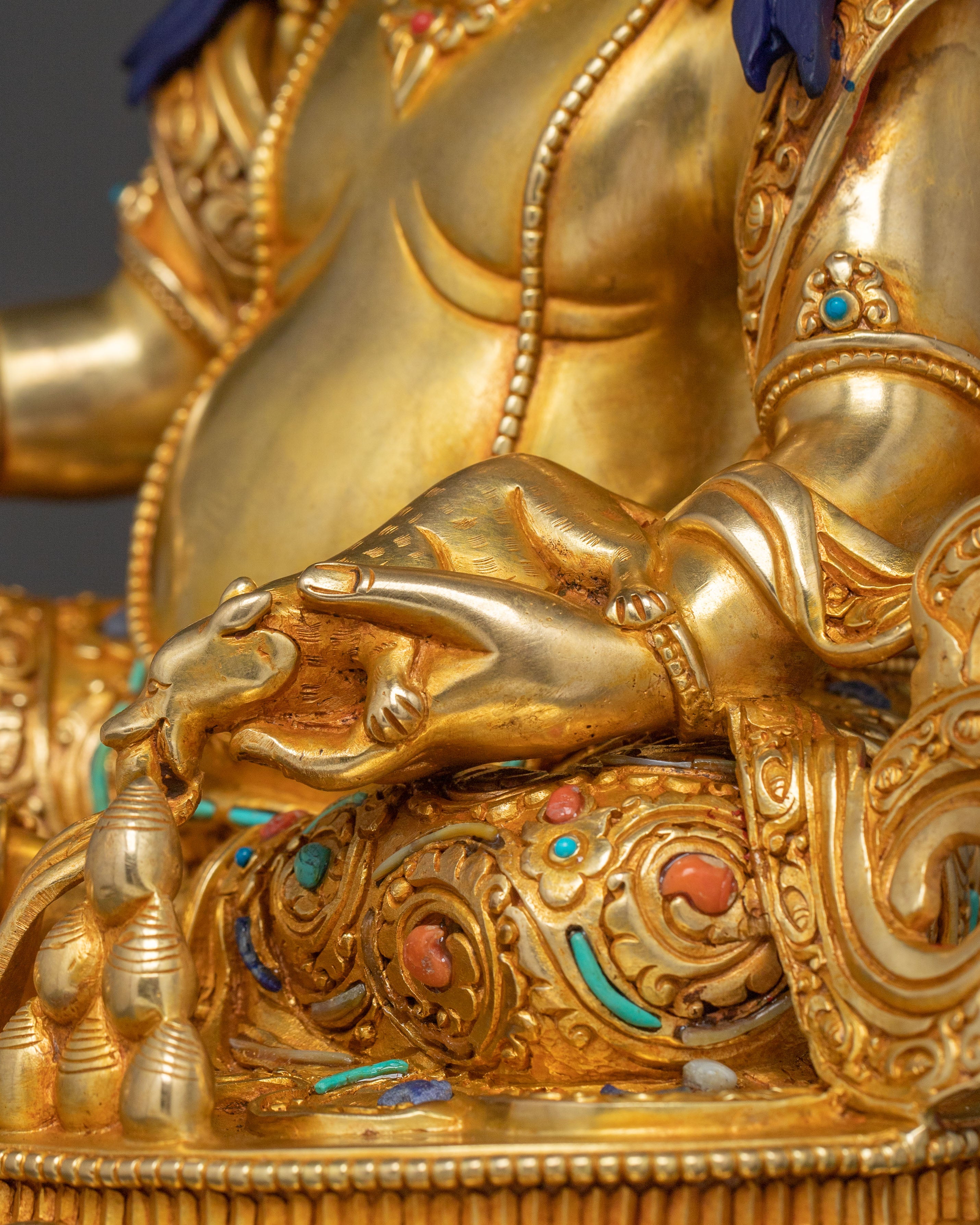 Dzambhala Statue on Throne | Altar Home Decor