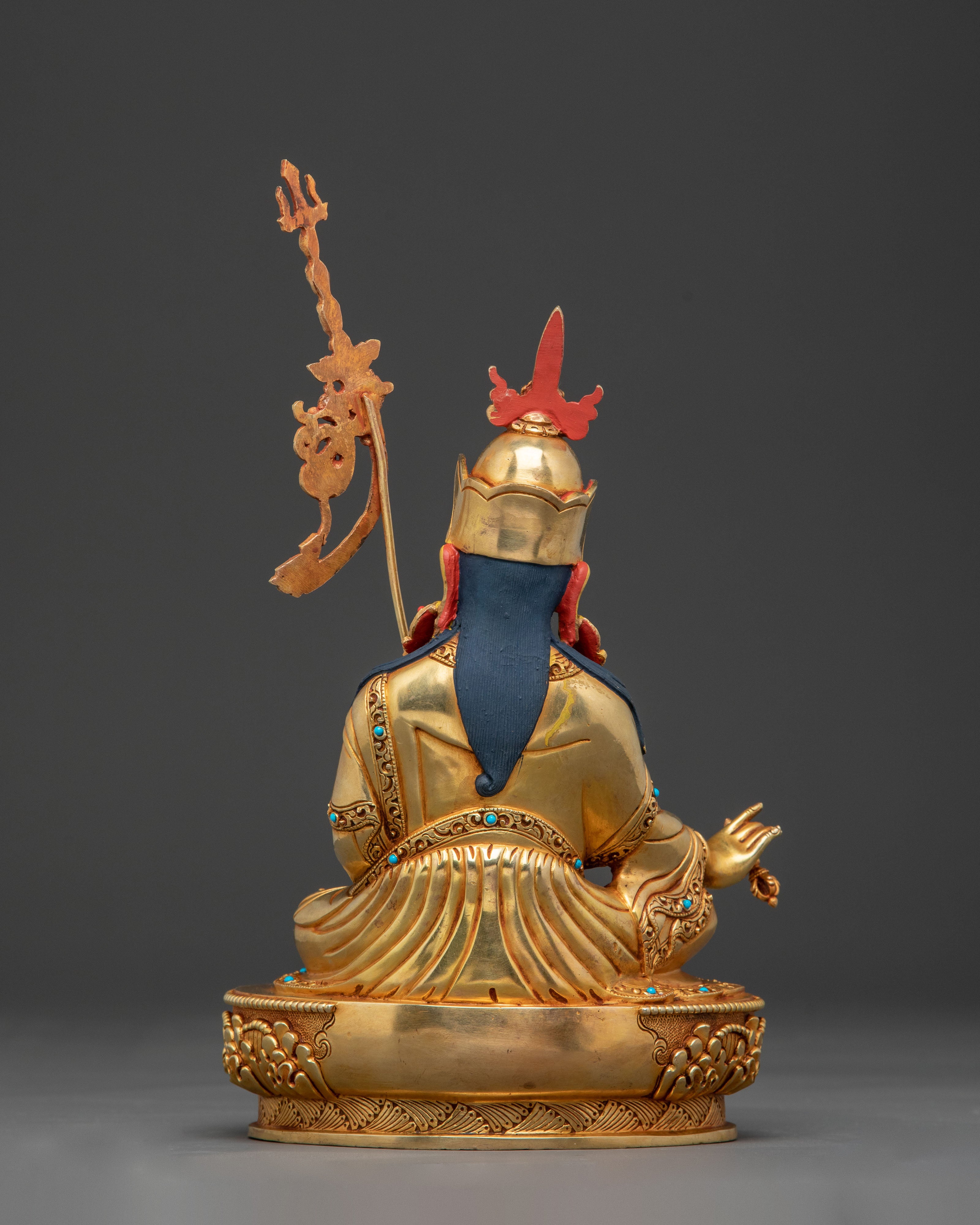Handcrafted Guru Rinpoche Sacred Statue | 24K Gold Gilded Sculpture