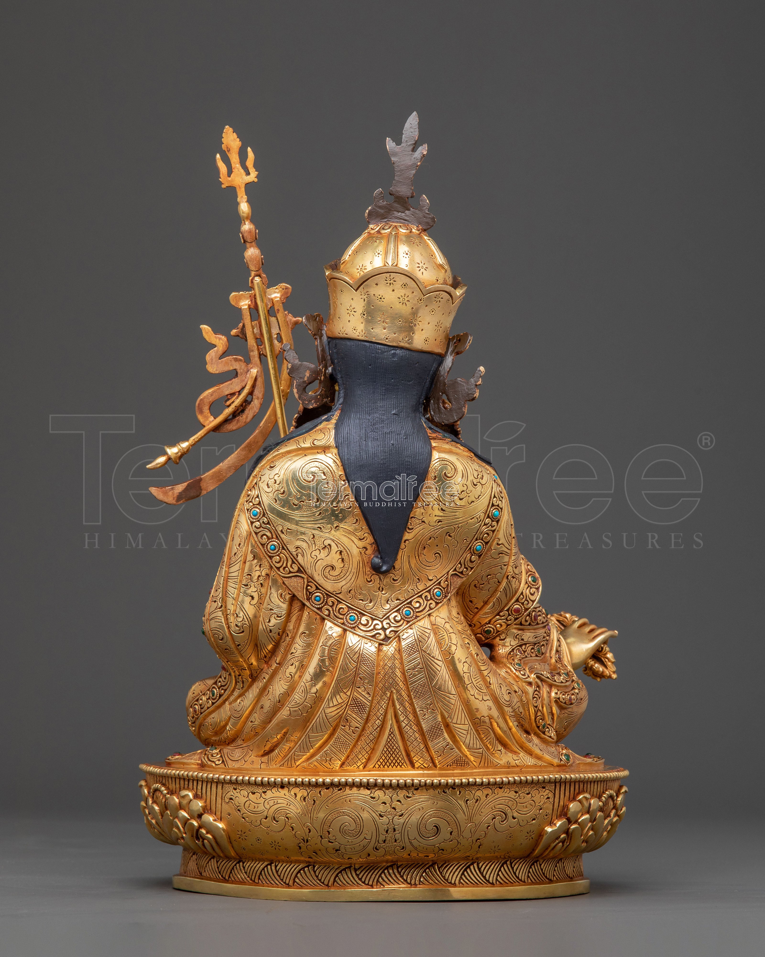 Divine Guru Rinpoche Padmasambhava Statue – 24K Gold Gilded