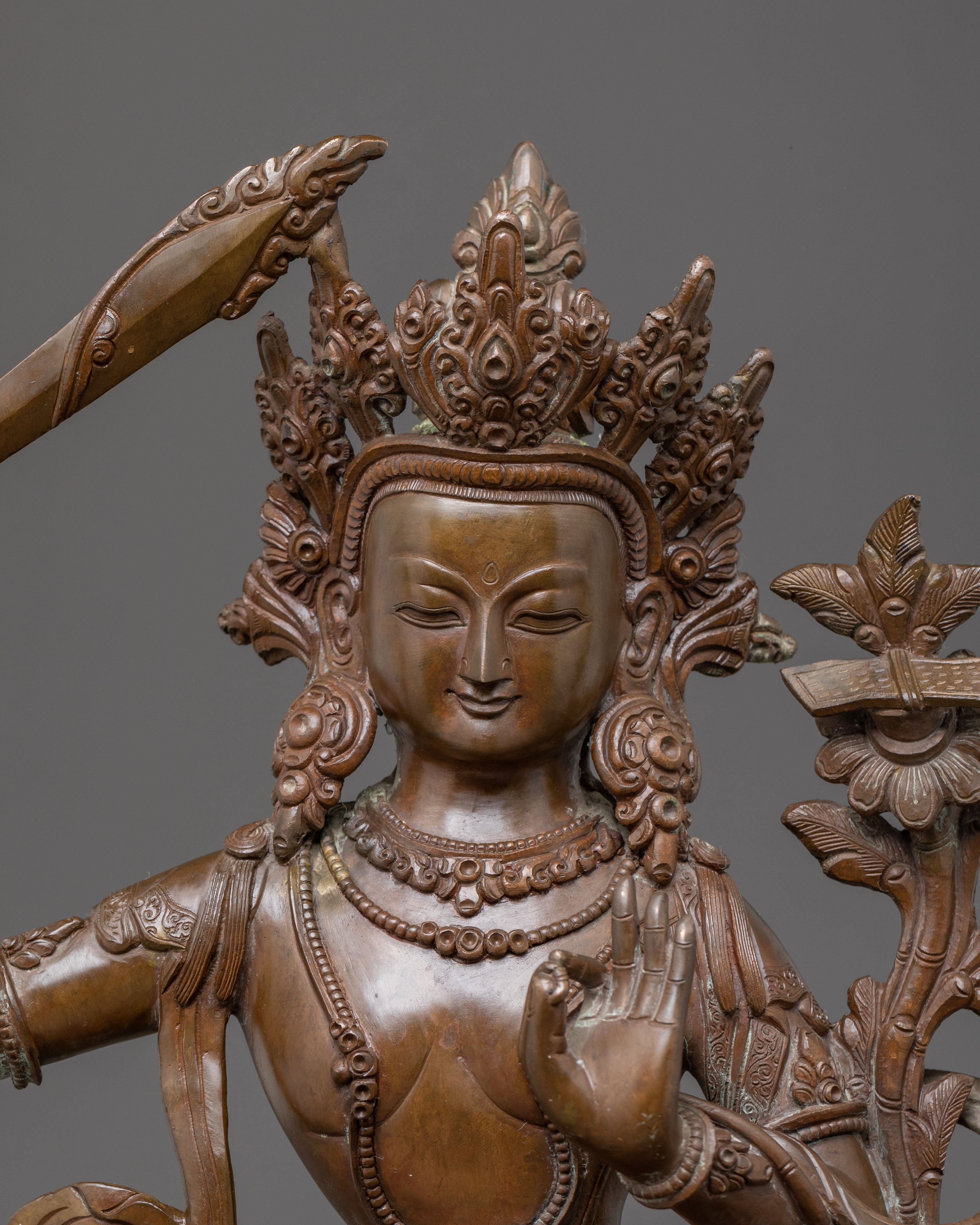 Handmade Tibetan Manjushri Bodhisattva Statue
