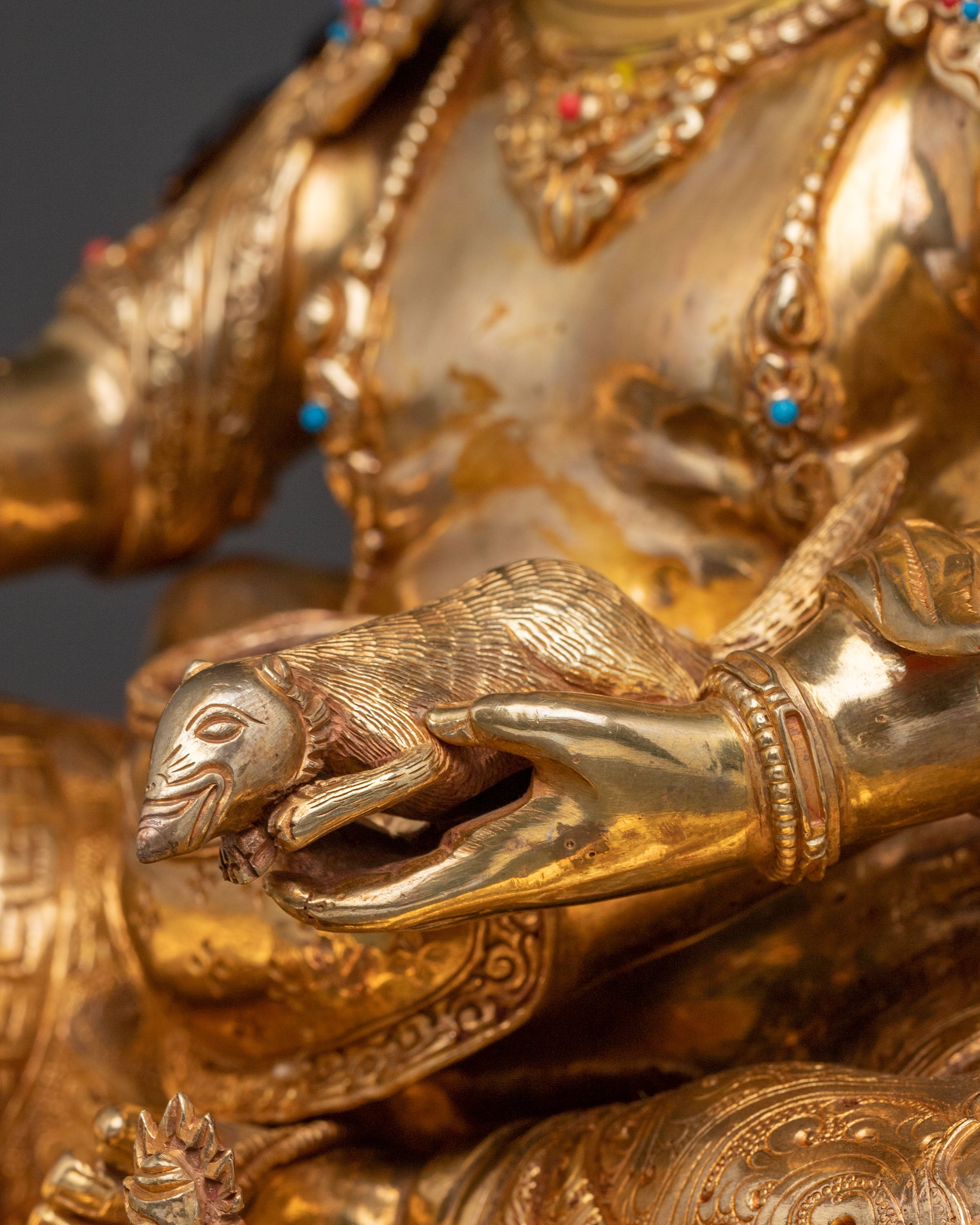 Green Dzambhala Spiritual Statue| Buddhist Wealth Deity