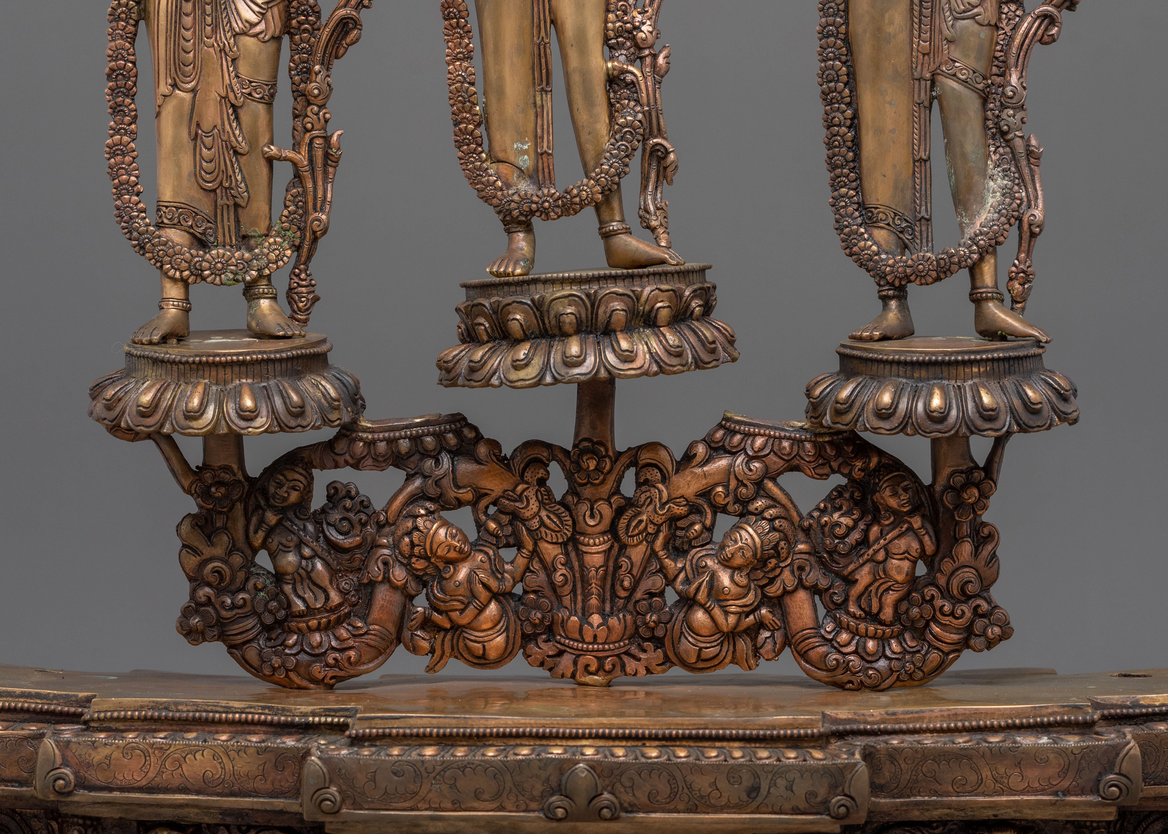 Handmade Lokeshwor Statue Set | Oxidized Copper