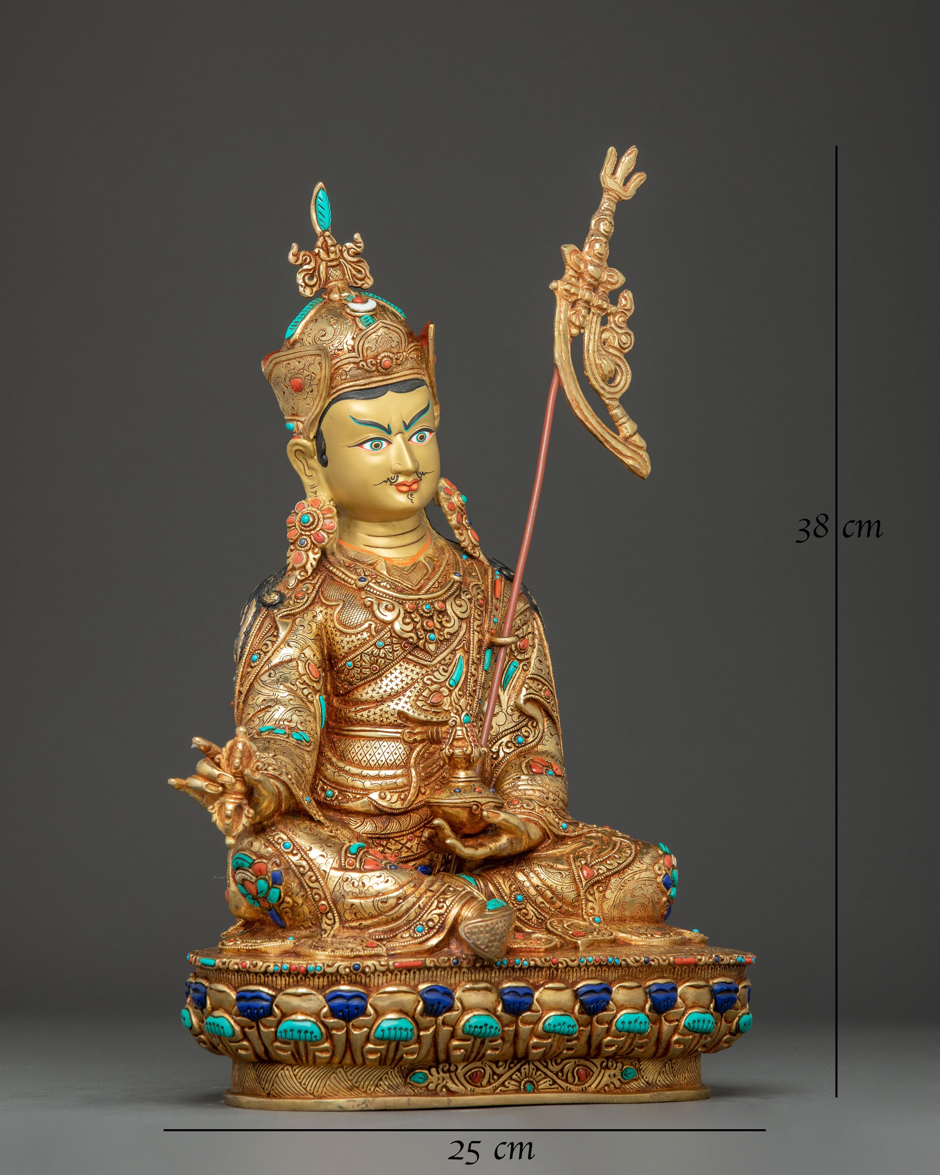 Lotus-Born Golden Statue of Guru Rinpoche | The Tantric Master