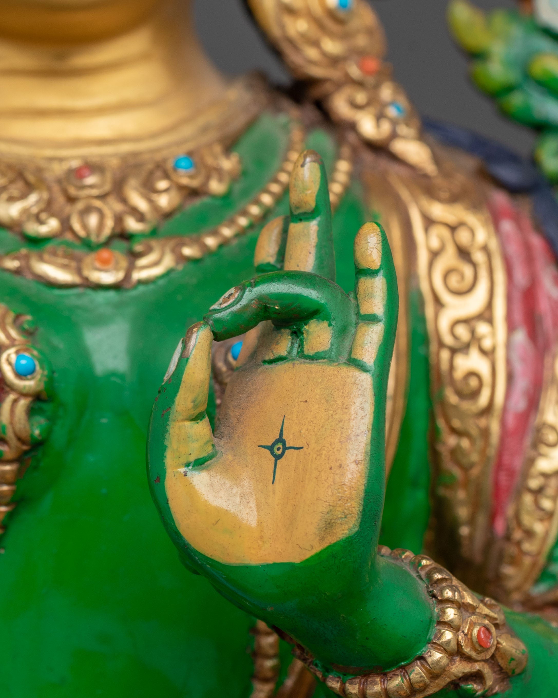 Green Tara: Hand-Gilded Meditation Statue | Home Decor