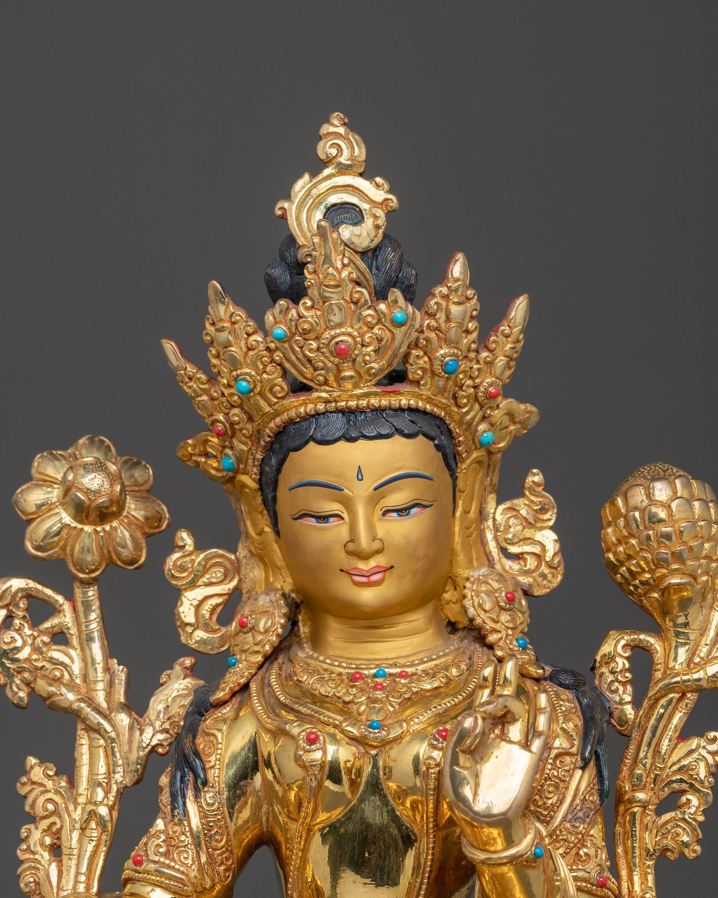 Green Tara Handcrafted Traditional Statue | Buddhist Decor