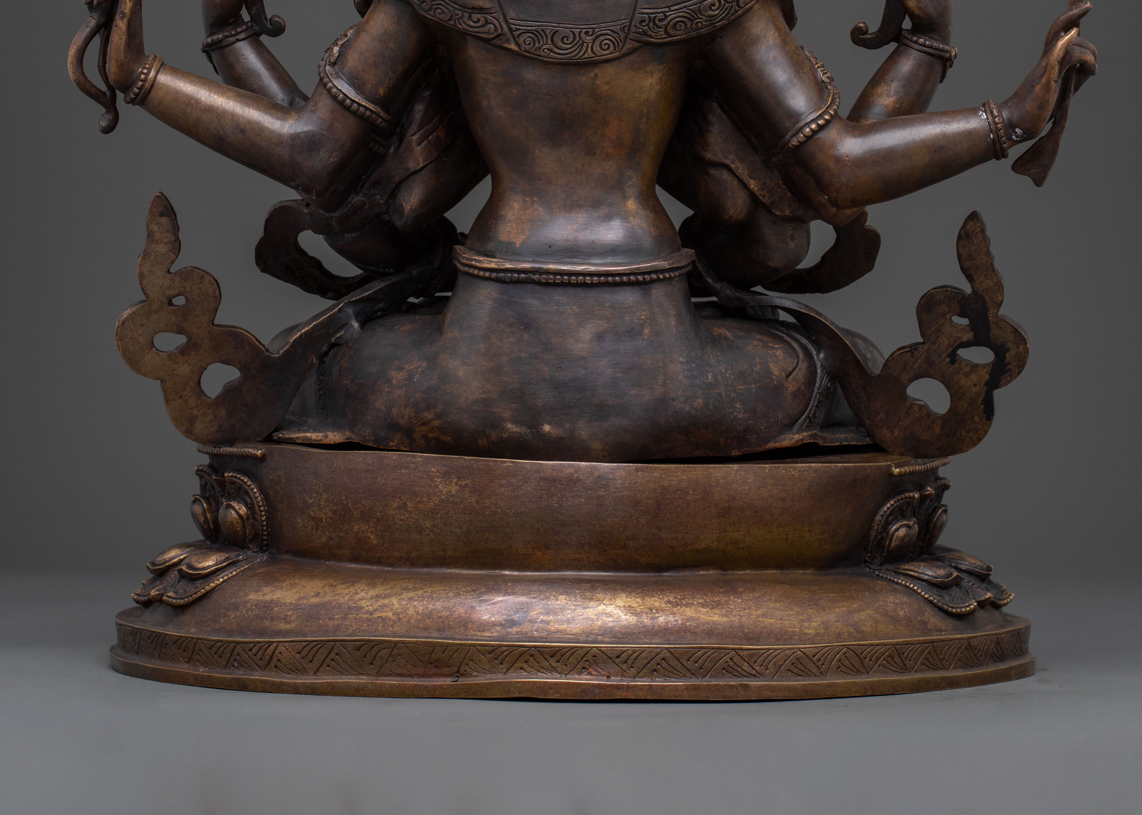 Namasangati Sacred Statue | Finish Oxidized Copper Buddhist Sculpture