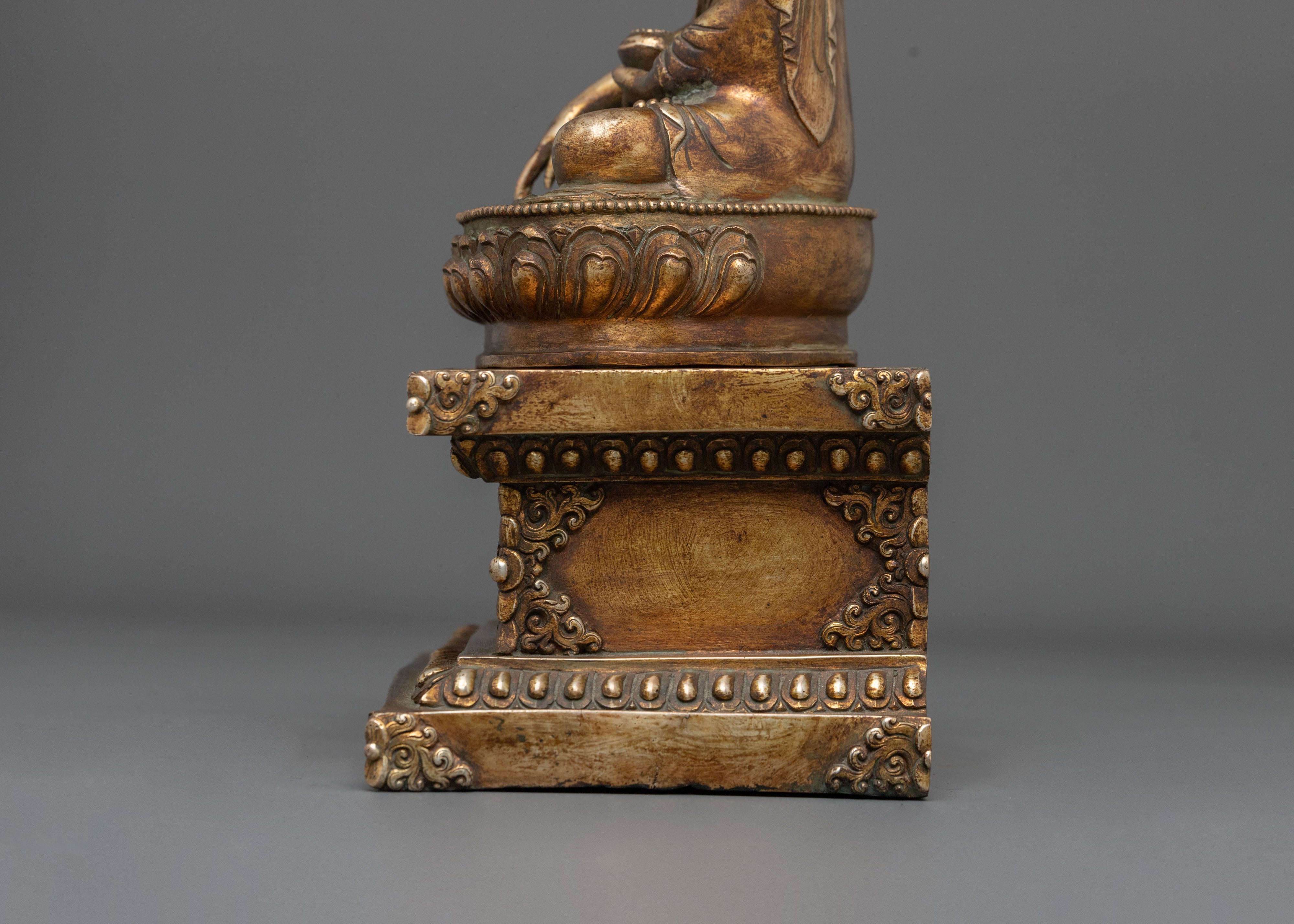 Shakyamuni Buddha Statue on Throne | Home Decor