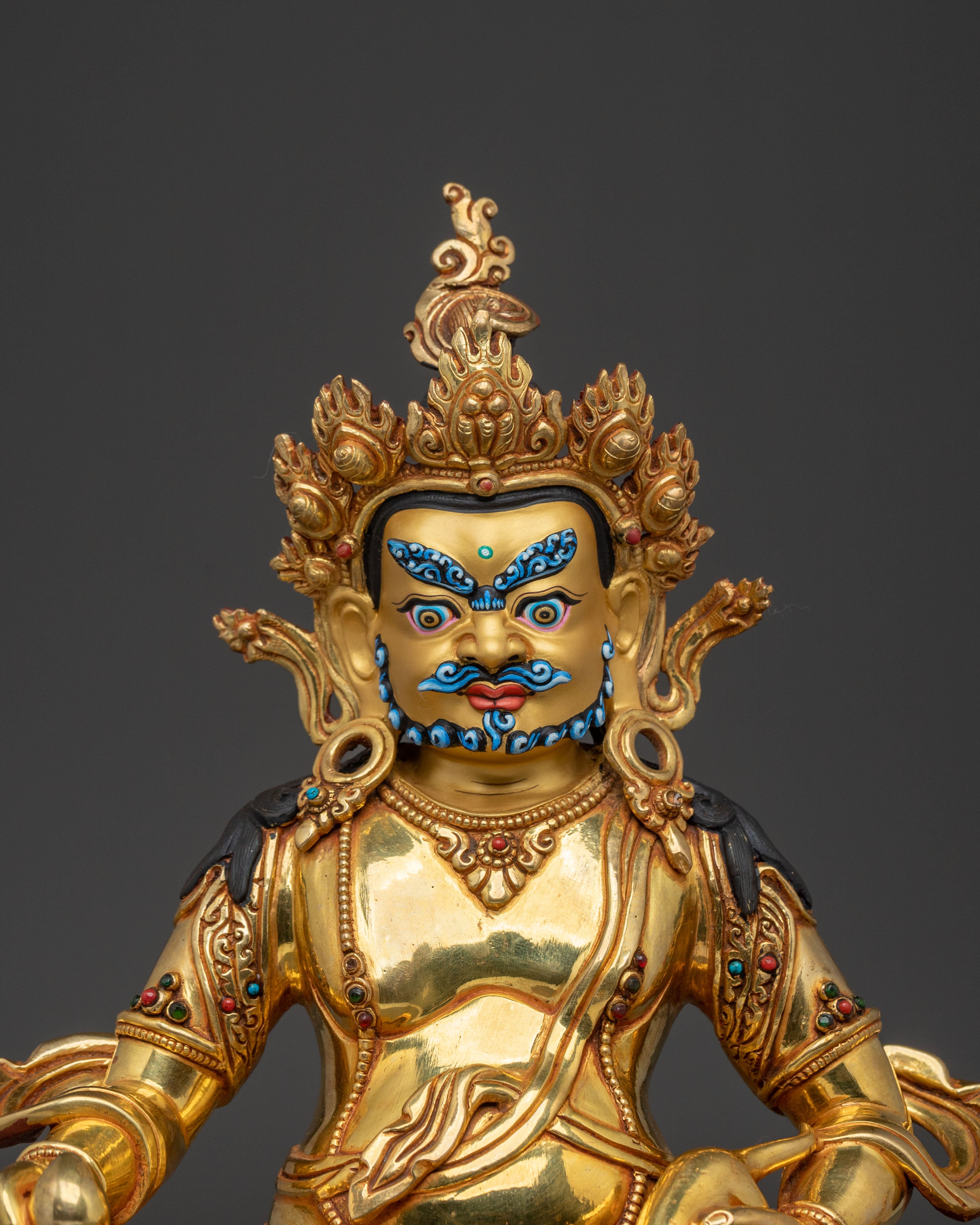 Handcrafted Dzambhala Buddhist Statue | 24K Gold Gilded