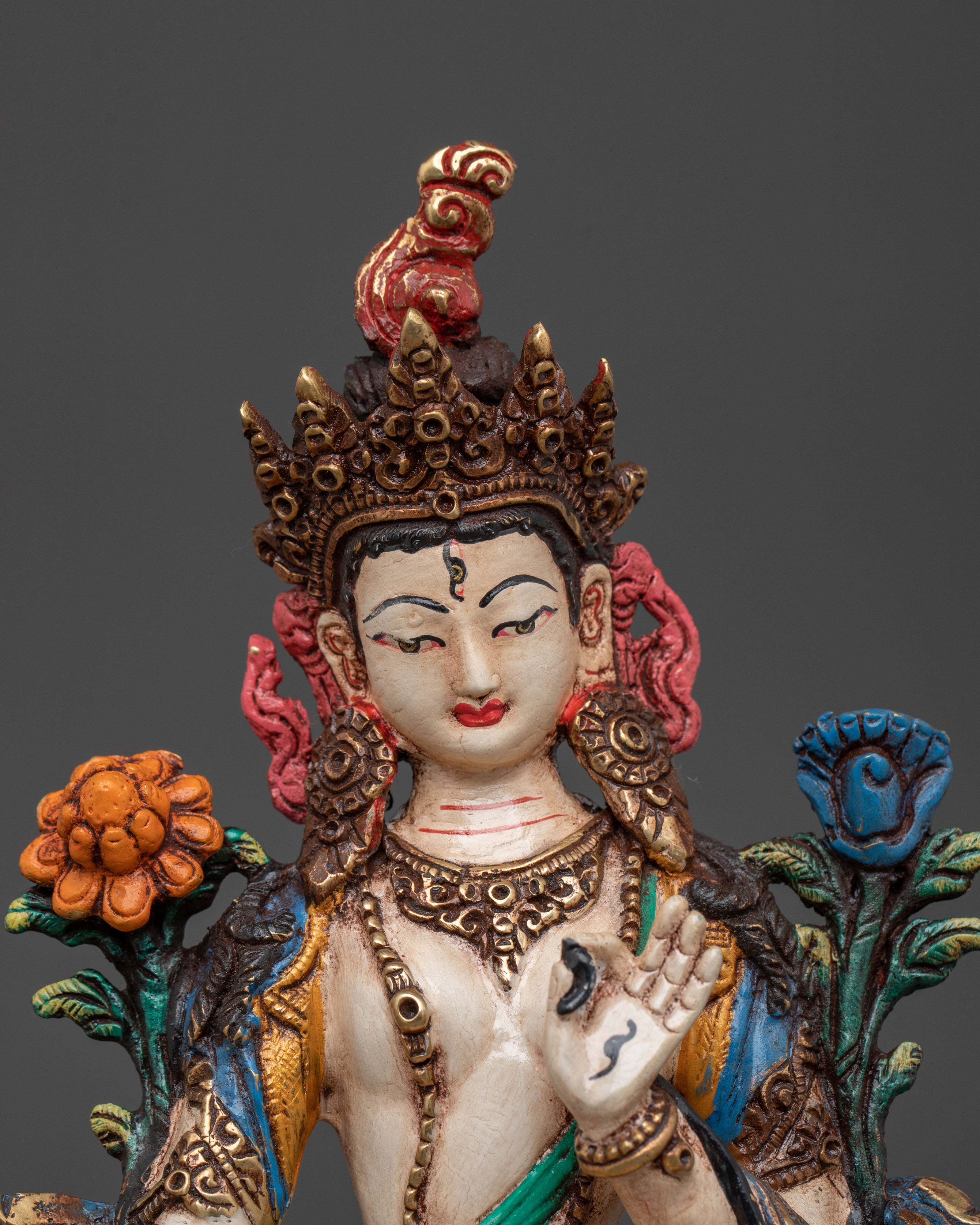 Goddess White Tara Meditation Statue | Bodhisattva of Long Life and Compassion