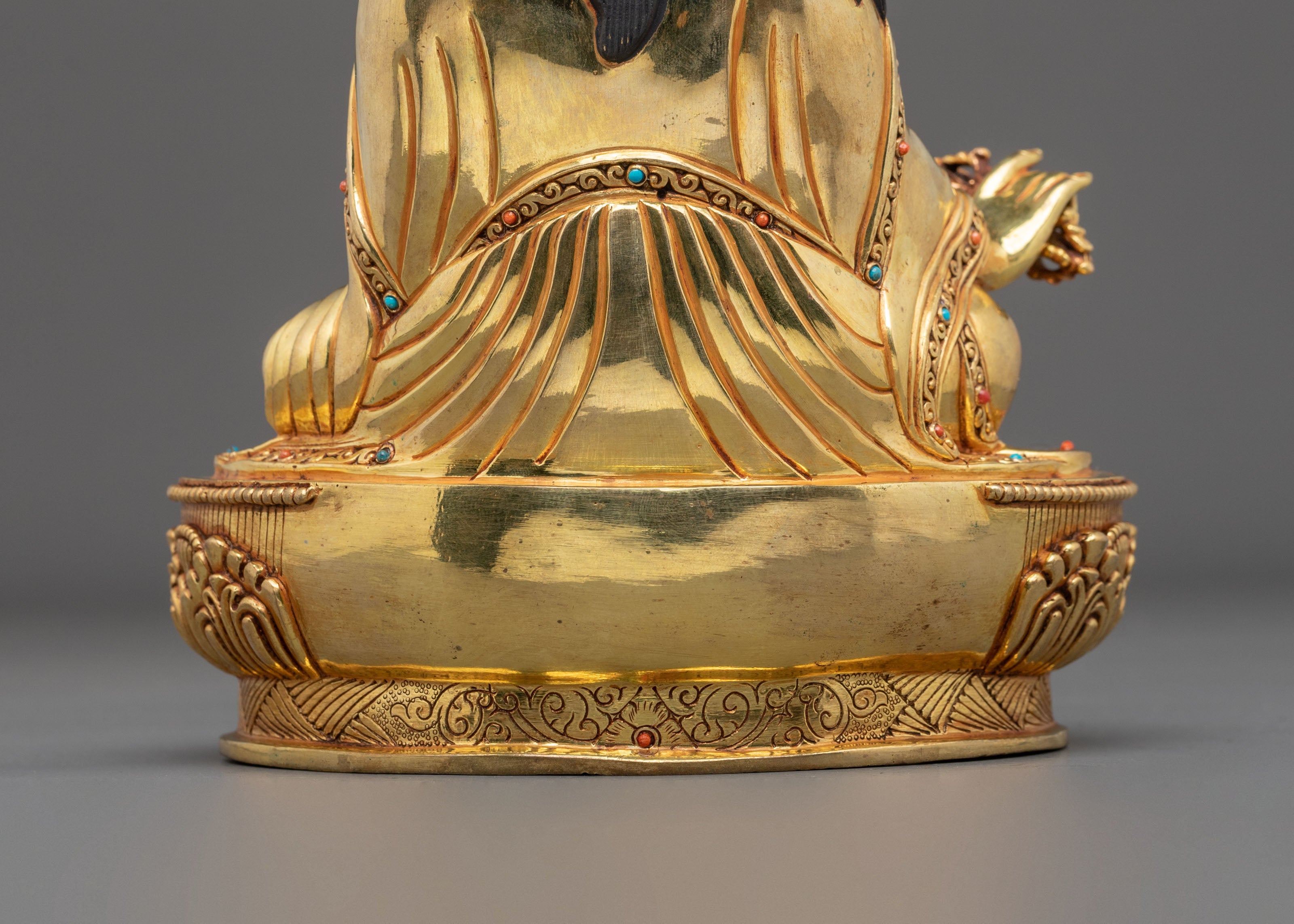 Padmasambhava Sculpture | 24K Gold Gilded Figurine