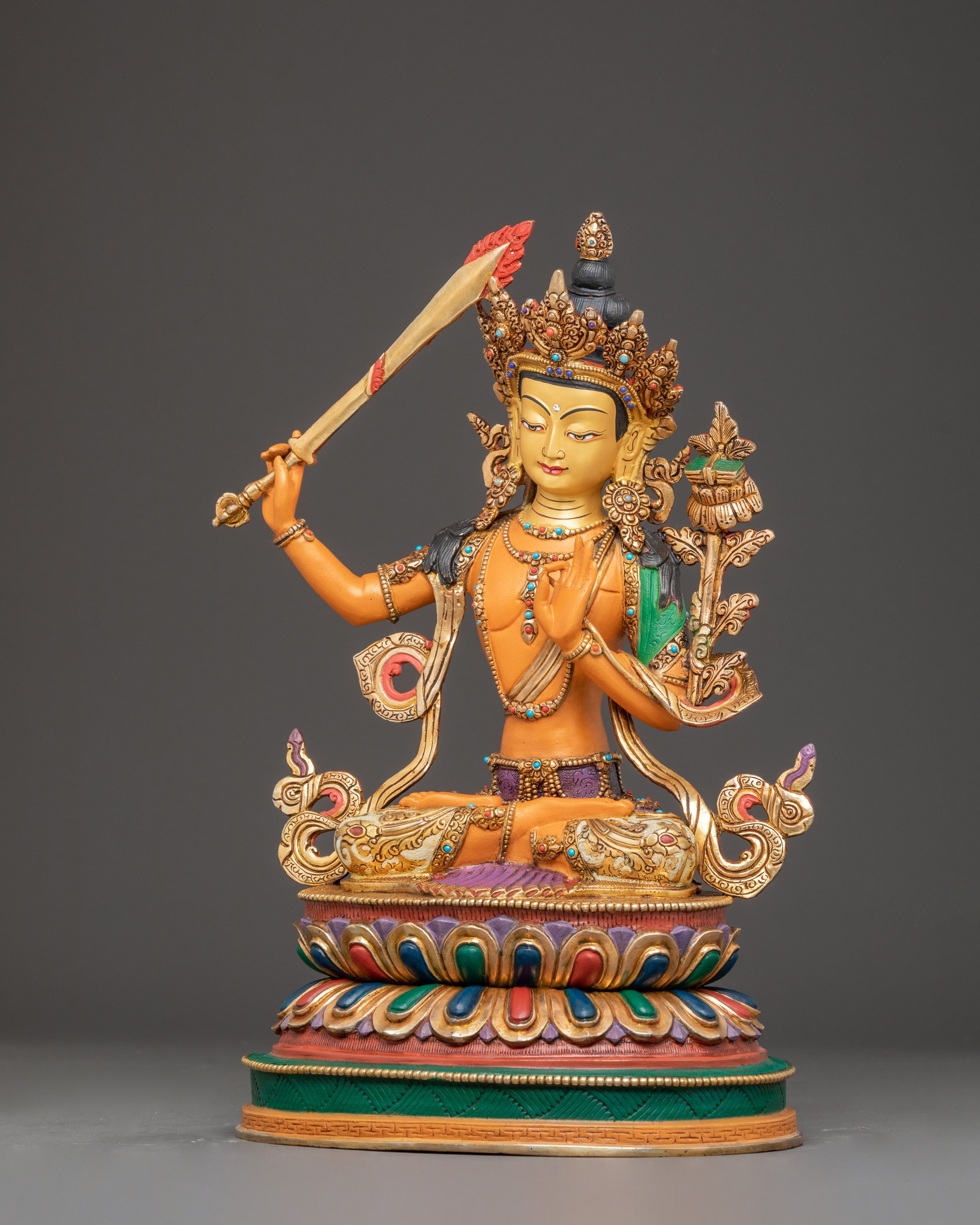 Wisdom Deity Manjushri Copper Statue | Handmade Buddhist Art
