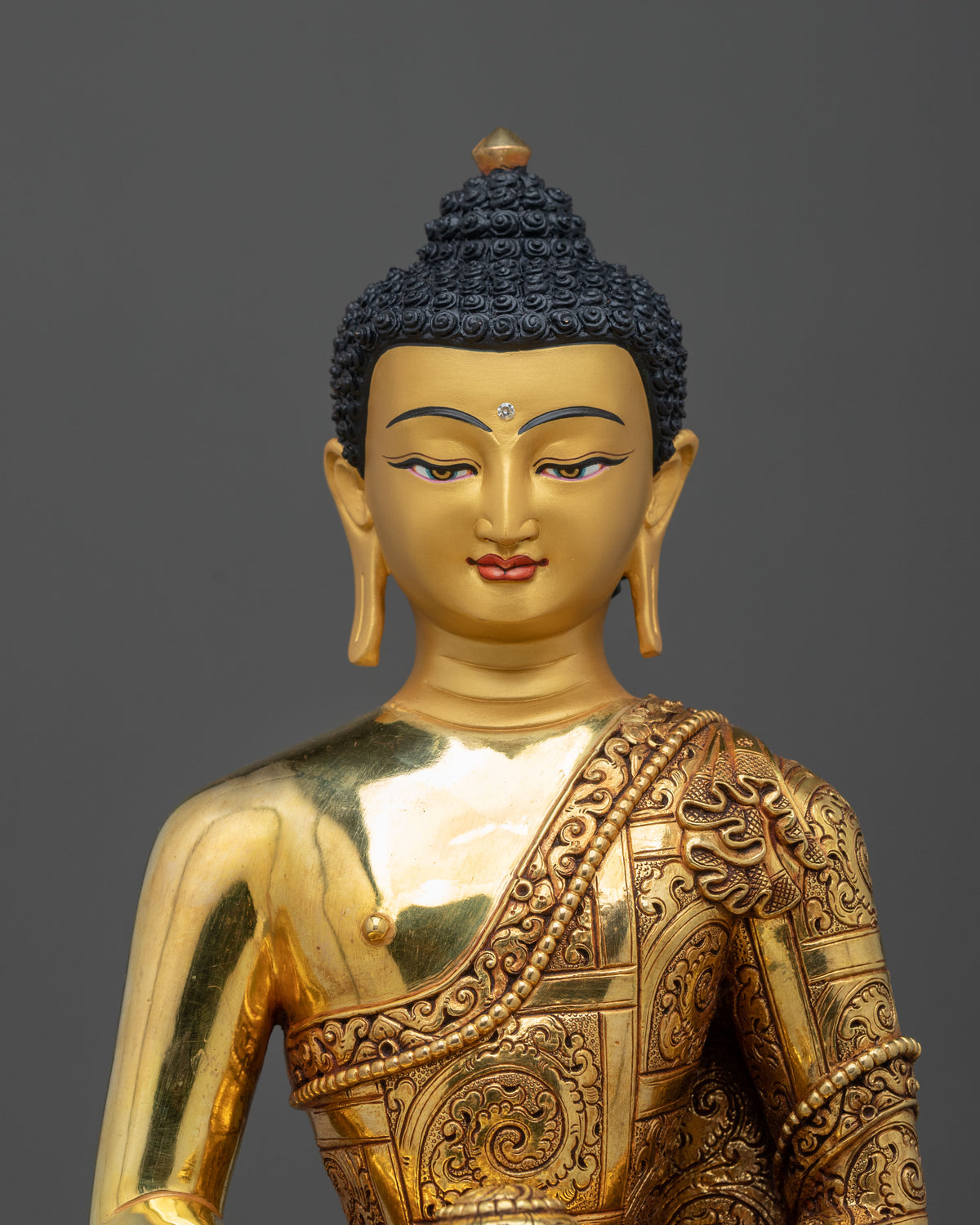 Three Buddha Golden Statue Set | Buddhist Sculpture Collection