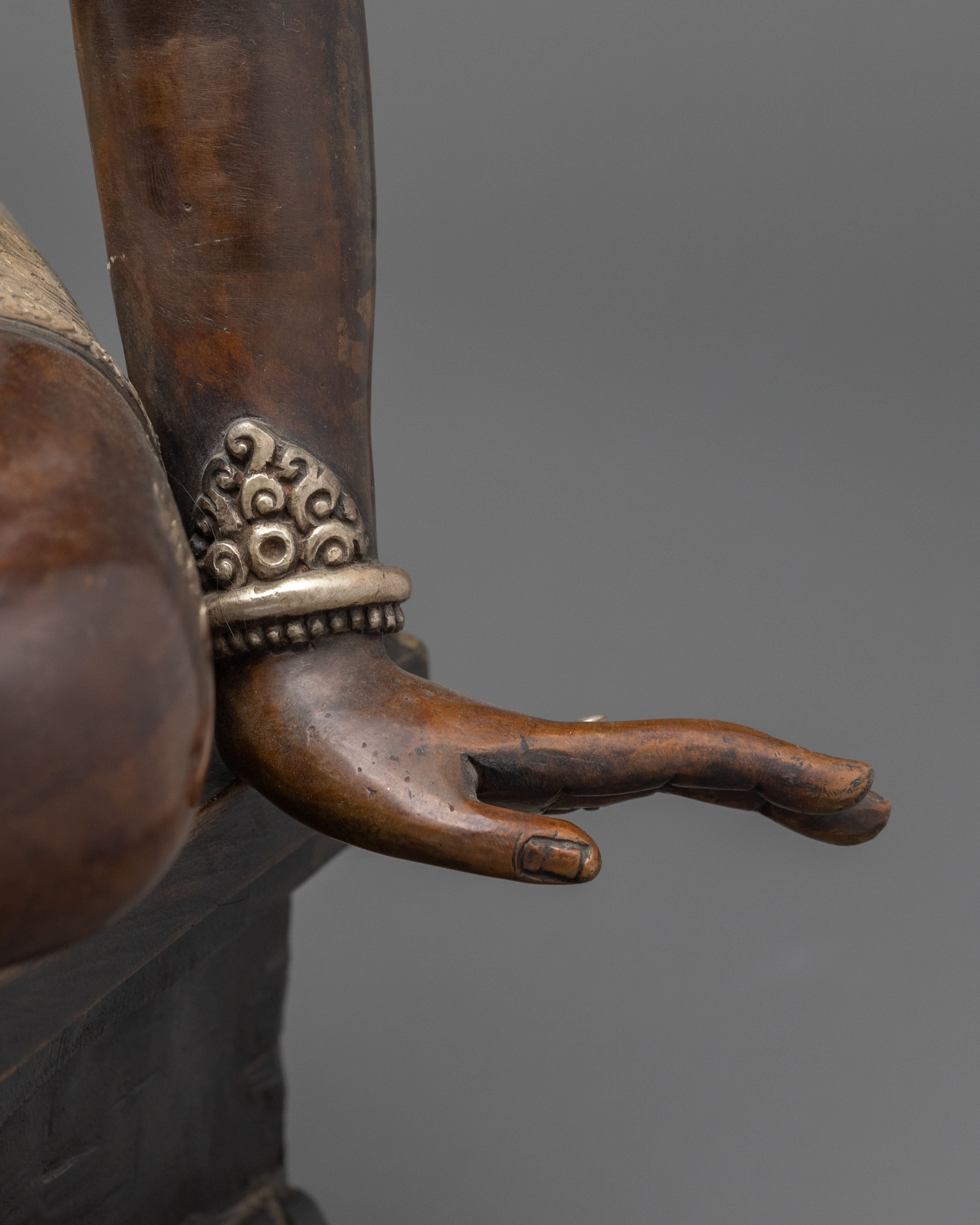 Parbati Devi Statue: Oxidized Copper & Silver Plated