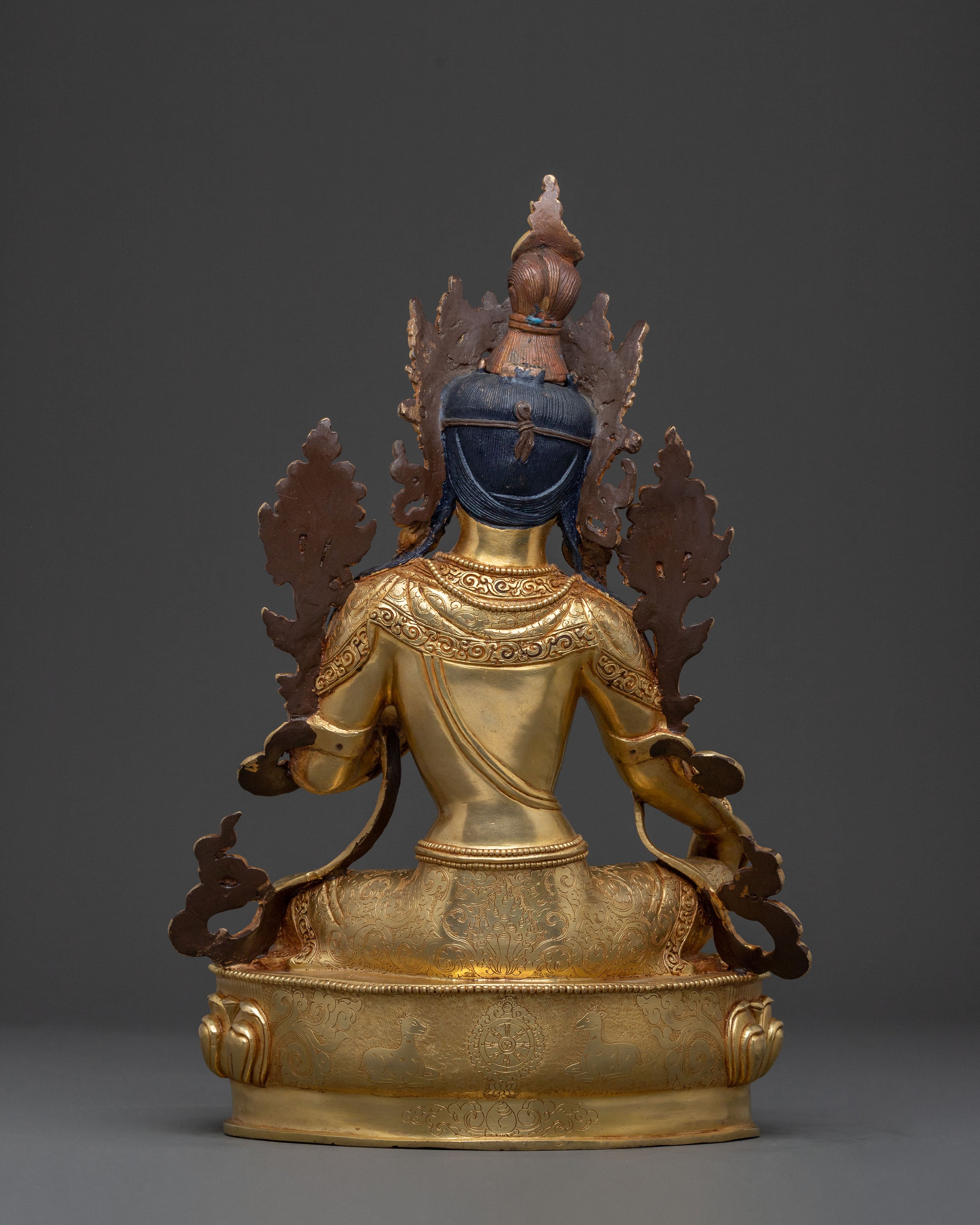 Protector Green Tara: 24K Gold Gilded Sculpture