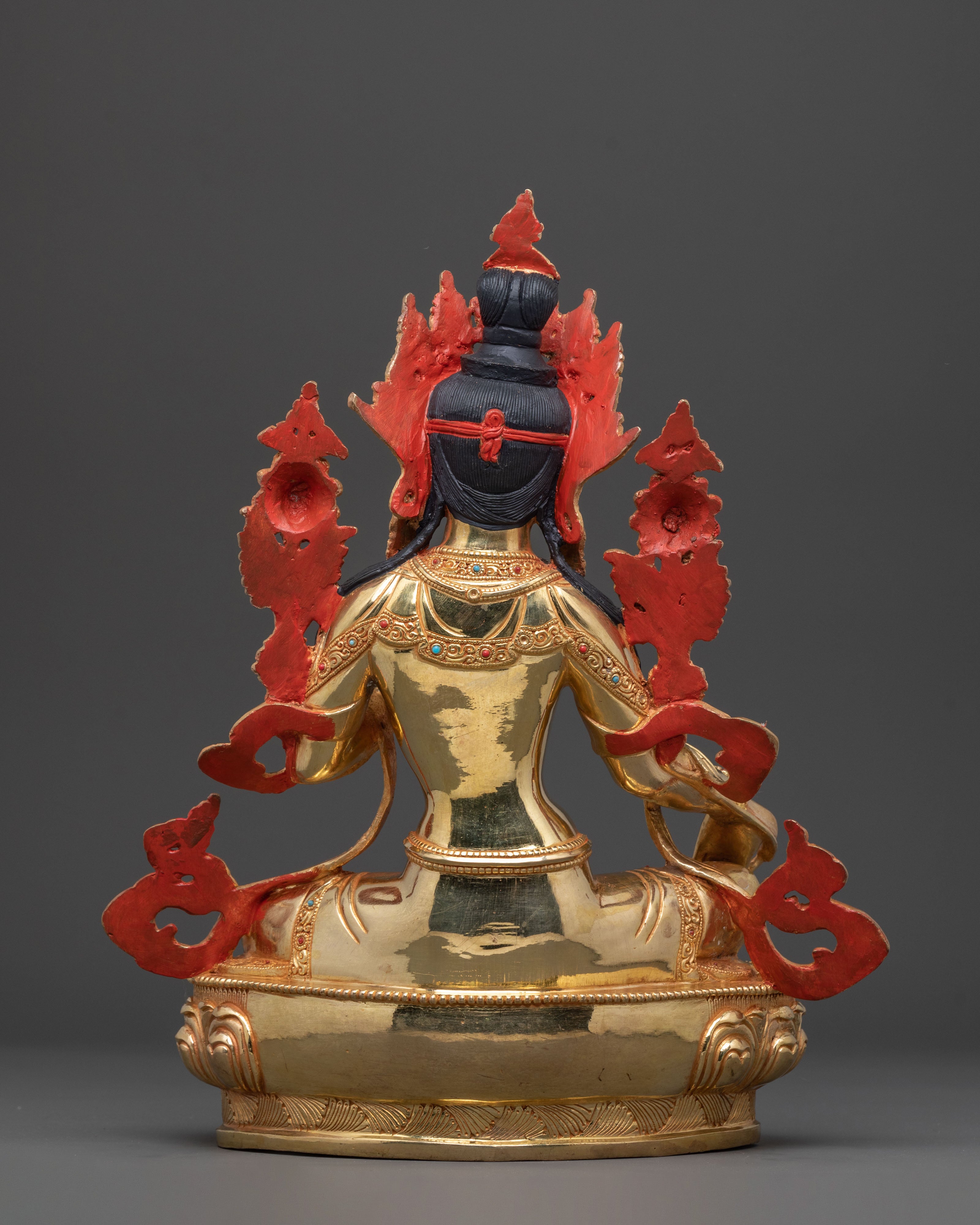 Protector Green Tara Golden Statue: Handcrafted Serenity