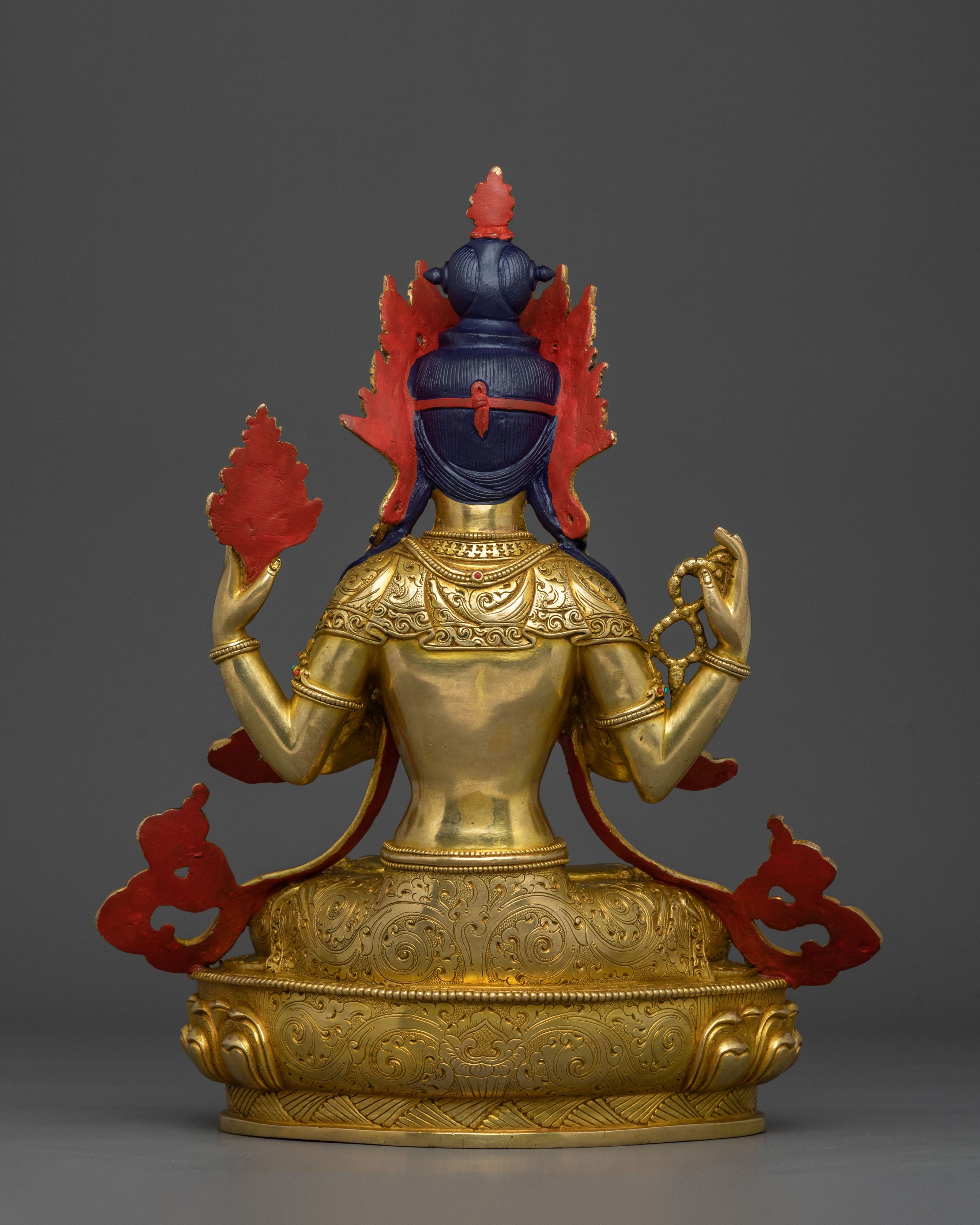 Handmade Chenrezig Golden Statue: Sacred Radiance
