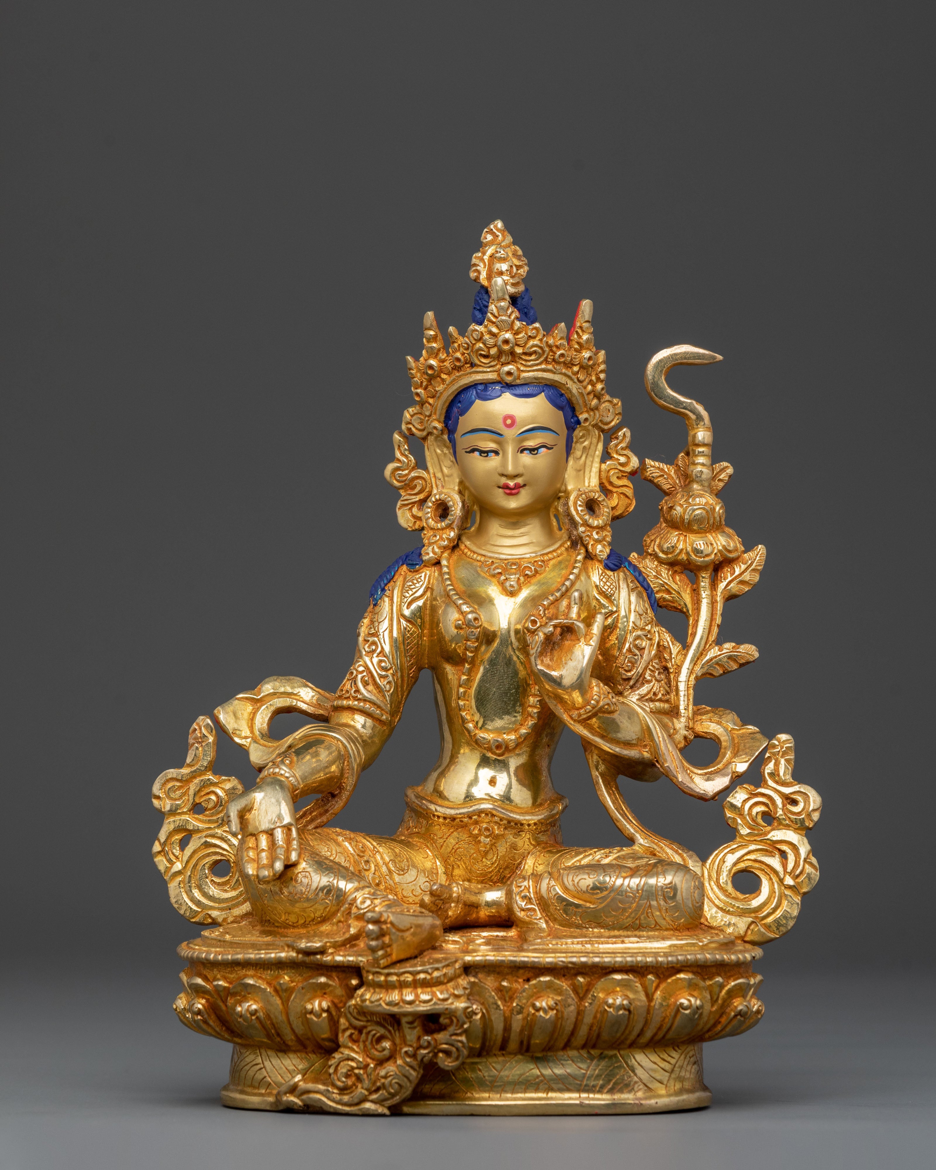 21 Tara: Handcrafted 24K Gold Gilded Statue Set