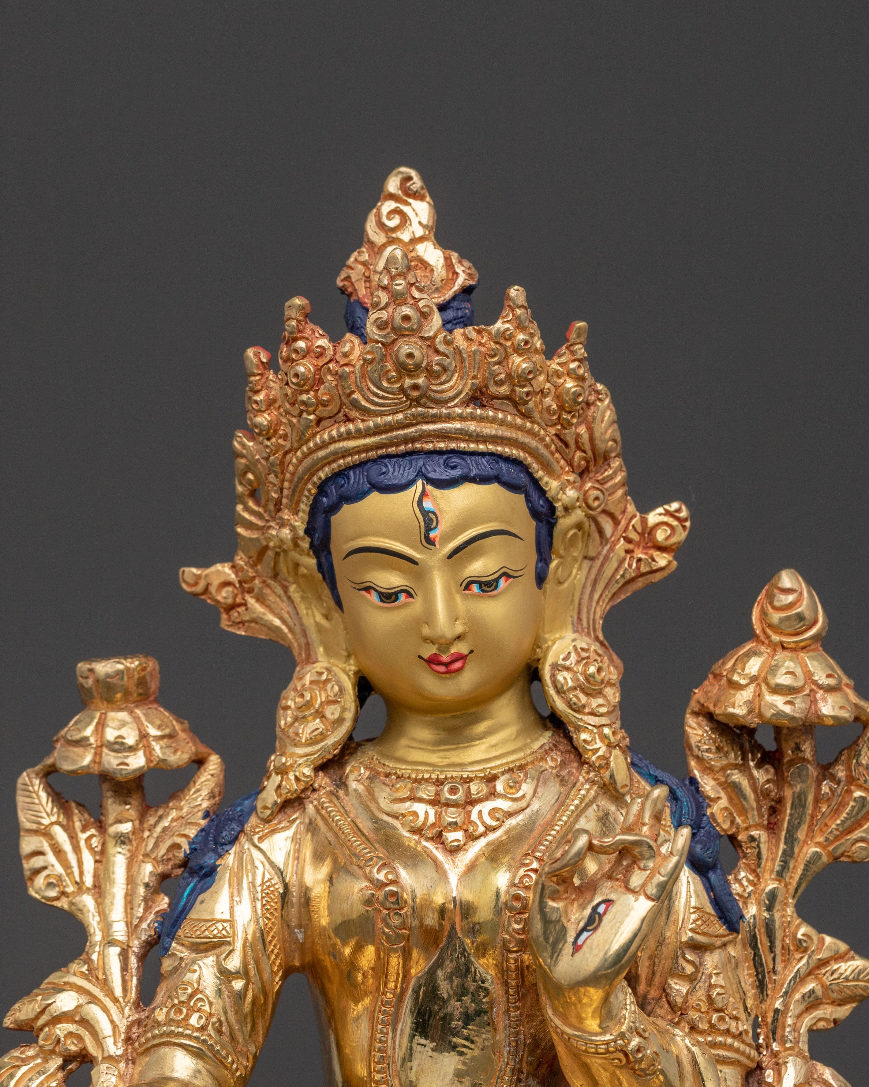White Tara Blessed Statue | Hand-Gilded Copper Statue